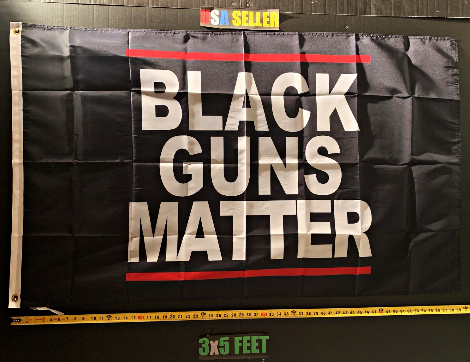 Donald Trump Flag FREE USA SHIP Black Guns Matter Red Bar Desantis USA Sign 3x5'