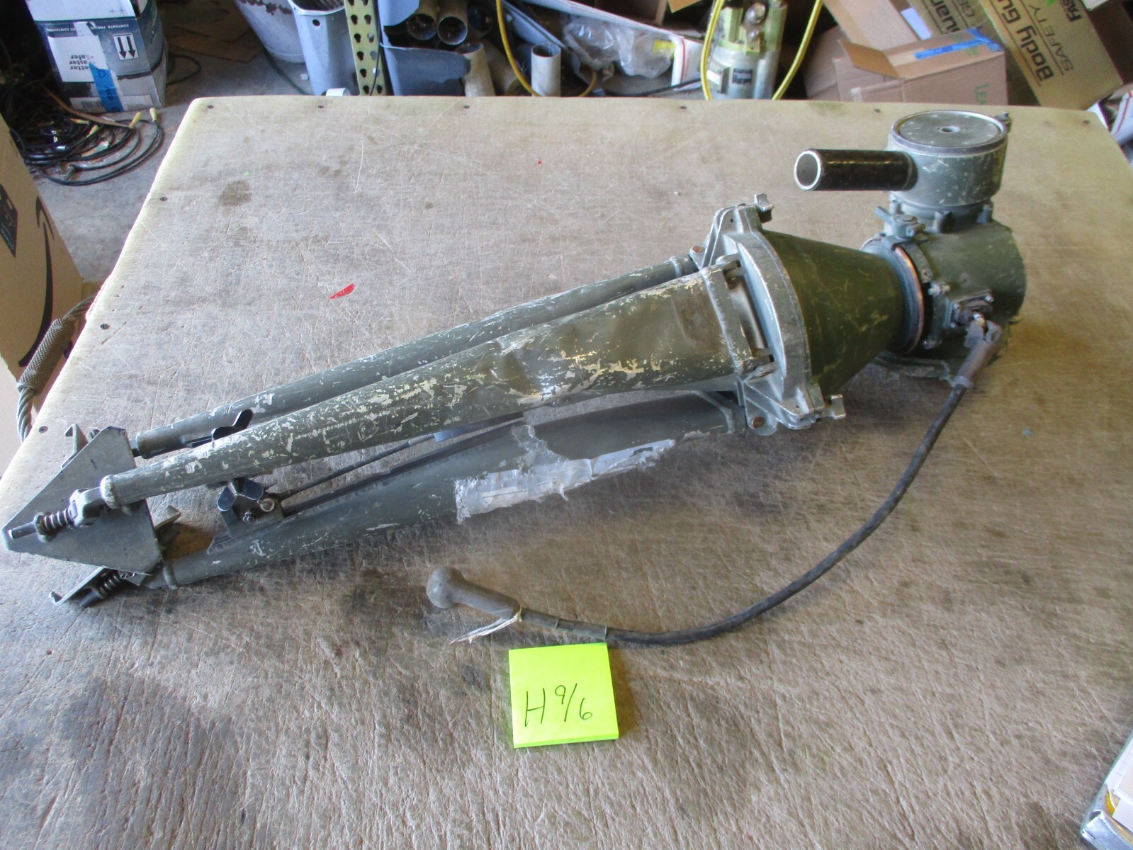 Used Aluminum Tripod w/Traversing Head, GLLD, Military Surplus, Dents/Scratches