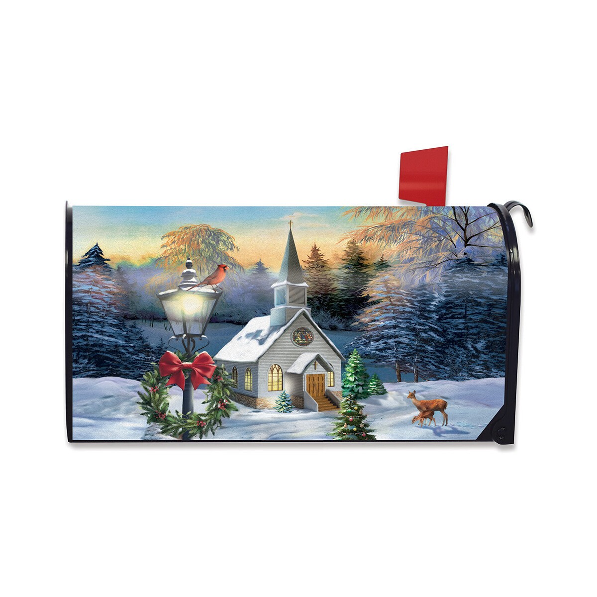 Briarwood Lane Christmas Come Ye Faithful Winter Mailbox Cover - Standard Size