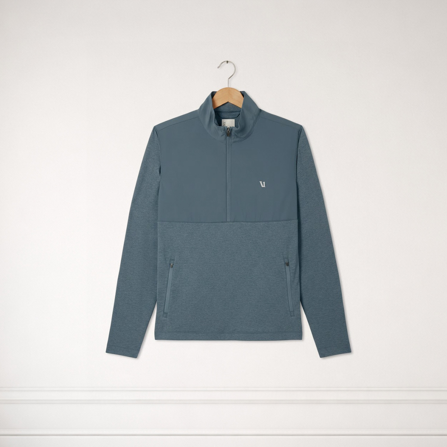 NWT Vuori Men's Sunday Element Half Zip - Blue Sea Heather - NEW
