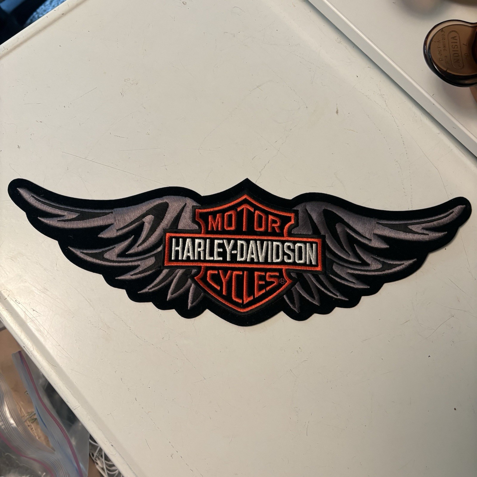HARLEY DAVIDSON STRAIGHT WING B & S EXTRA LARGE VEST OR JACKET BACK PATCH NEW