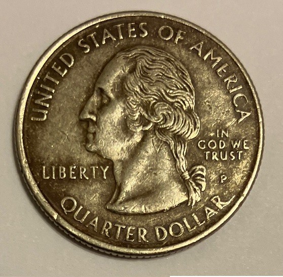 1999-P Delaware State Quarter (Error)(Missing Clad Layer)