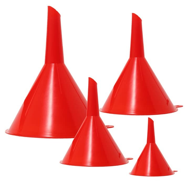 Nayciiy Oil Funnel Plastic Gas Funnels Set Small Kit for Car Red