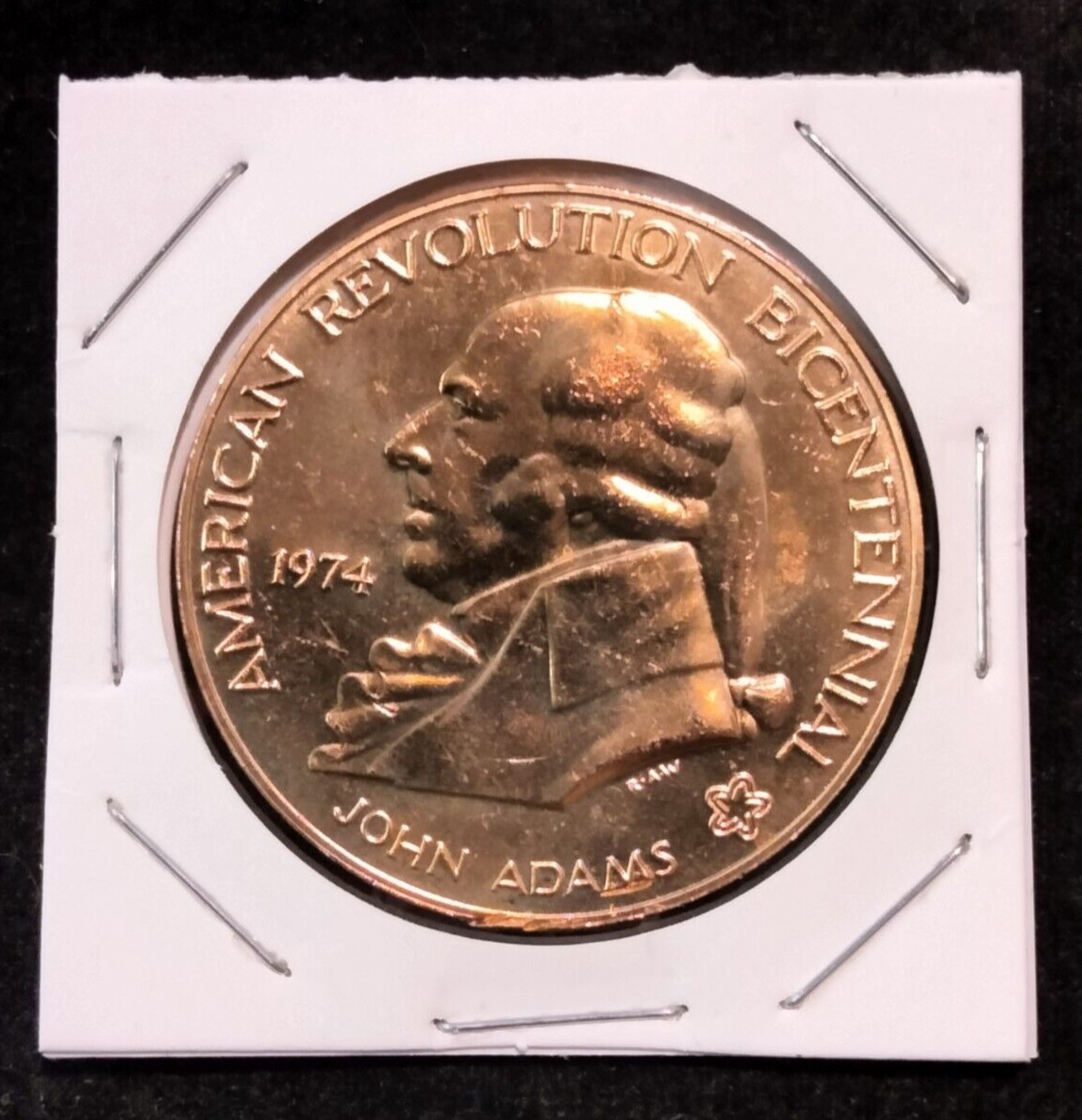 Bronze Token AMERICA REVOLUTION BICENTENIAL 1974 John Adams
