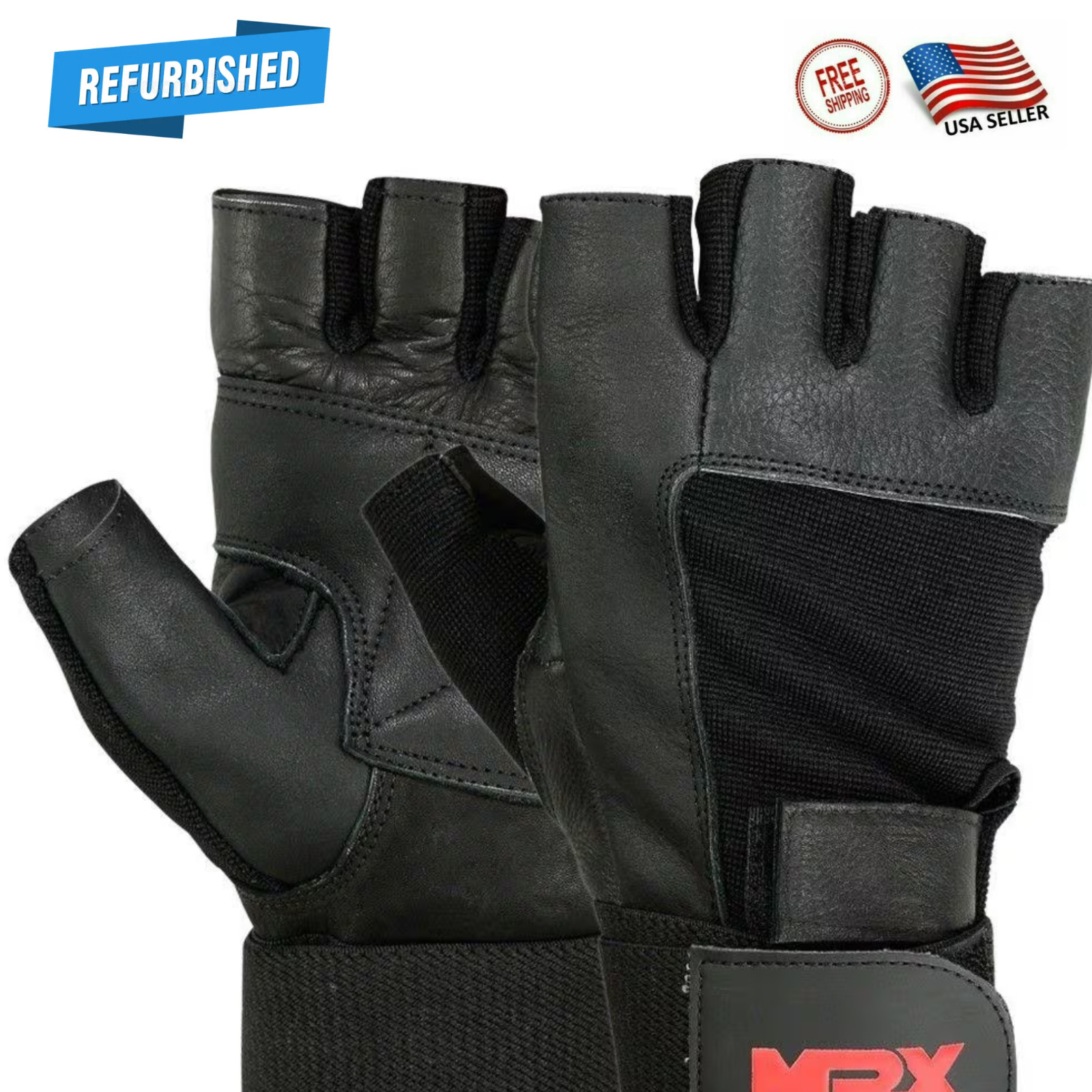 Weight Lifting Gloves Wrist Support Gym Gloves Men Women Leather Fitness Workout