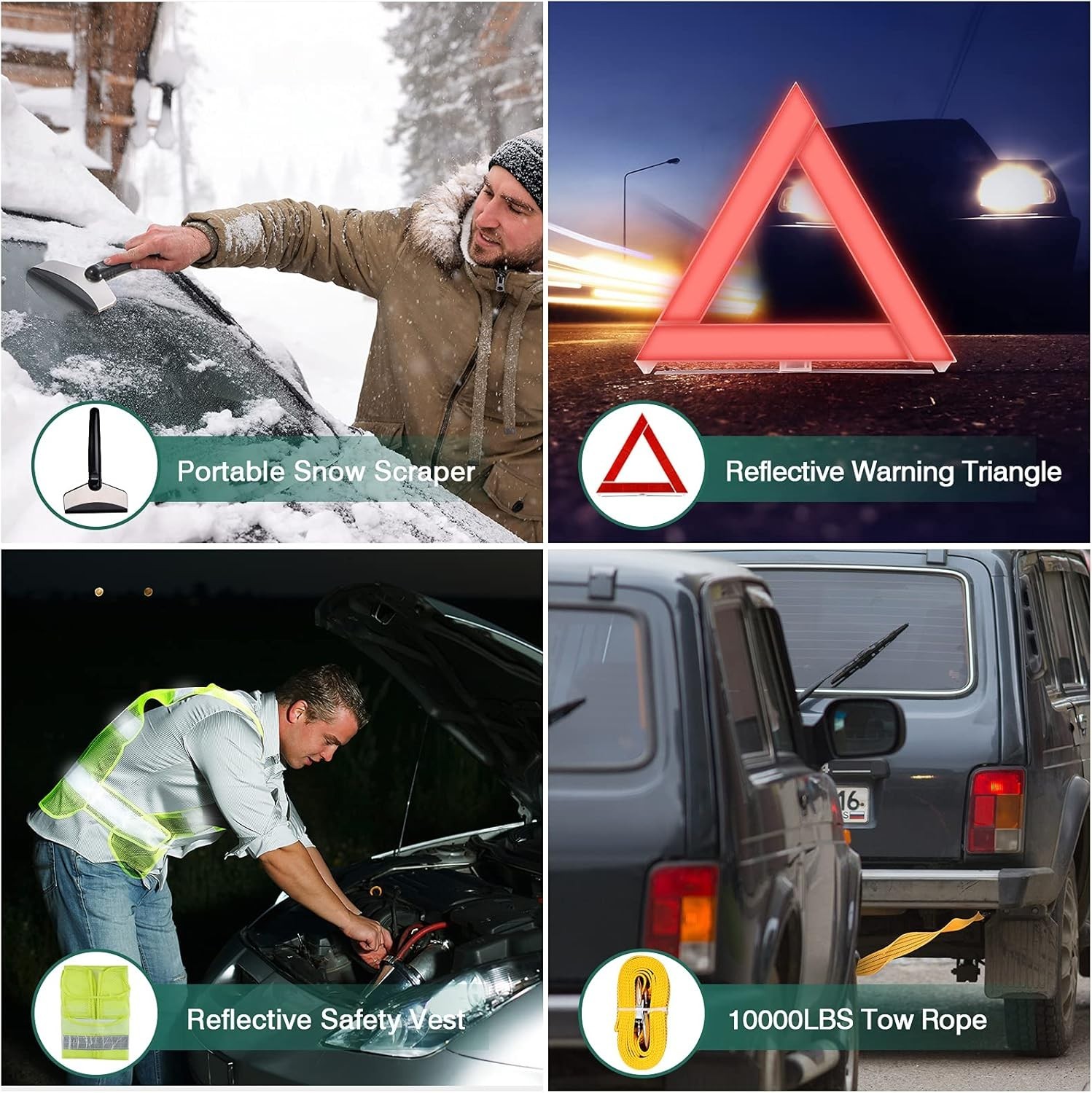 Car Roadside Emergency Kit, Auto Vehicle Safety Emergency Road Side Assistanc...