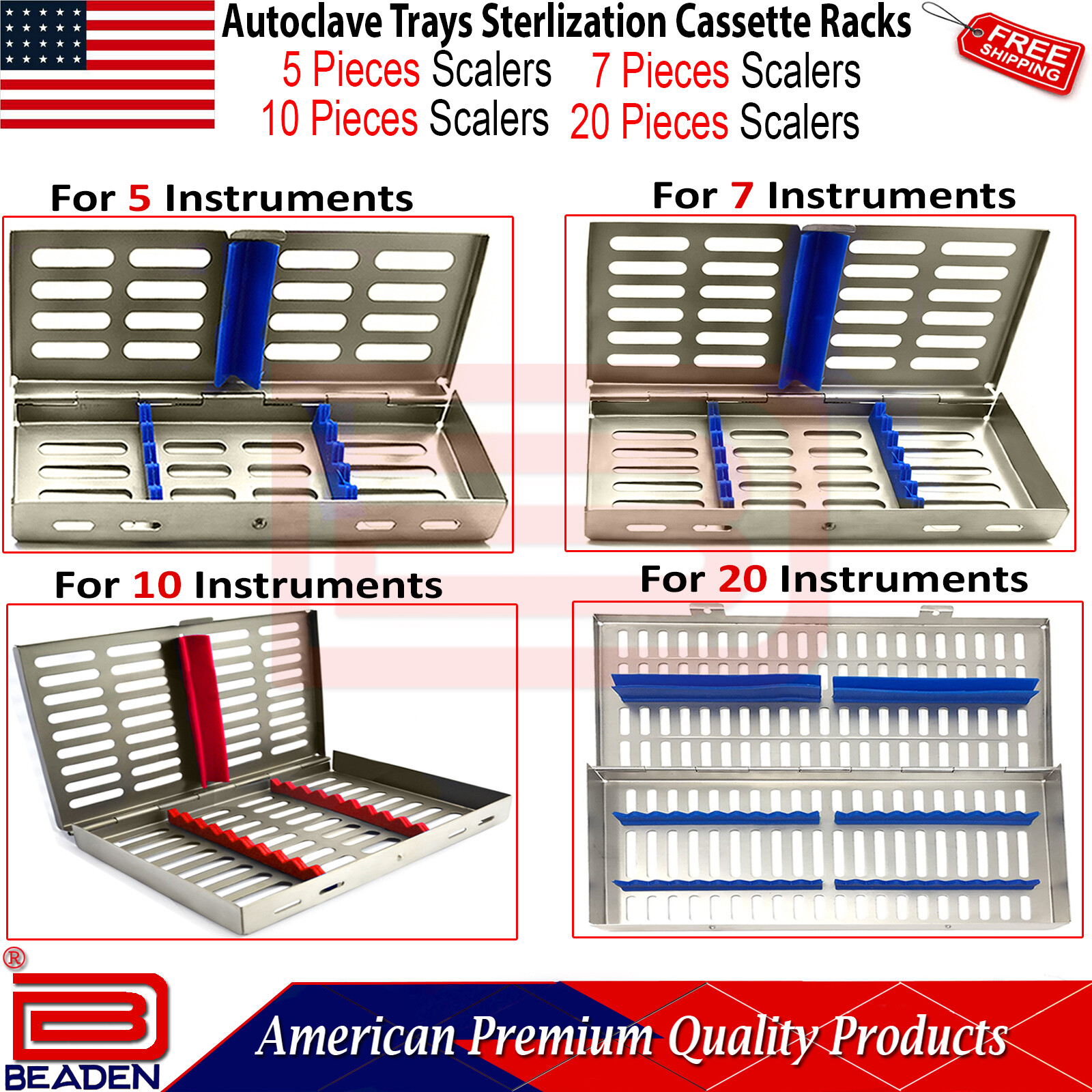 Sterilization Cassette Rack Trays For Surgical Dental Periodontal Scalers CE