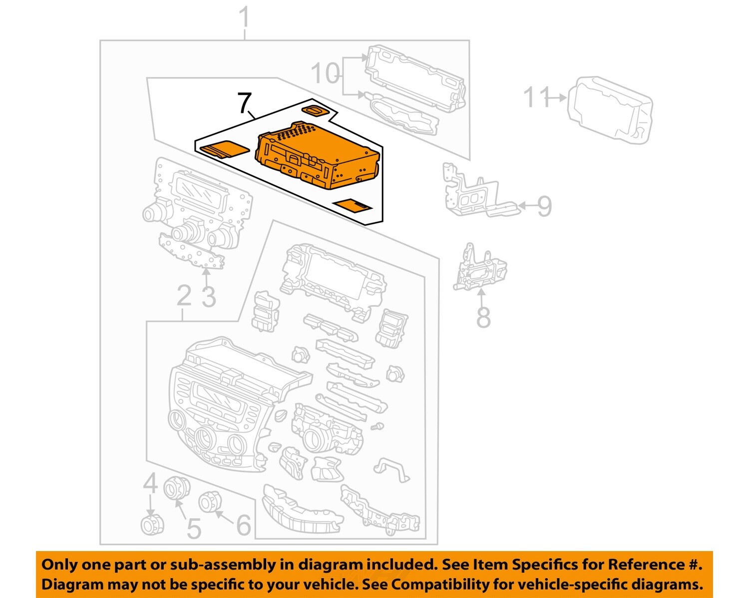 HONDA OEM 05-07 Accord Instrument Panel Components-AmFm Cd 39175SDRA21