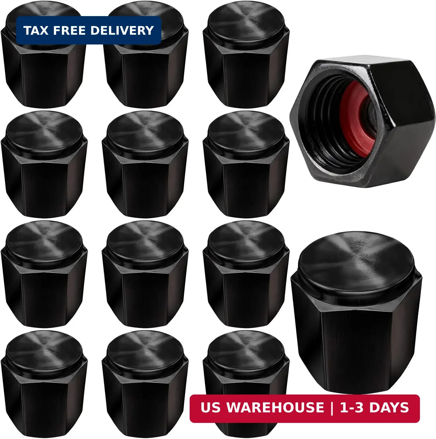 12 Pcs Aluminum Tire Valve Stem Caps Rubber Sealing Ring Universal Dustproof Val