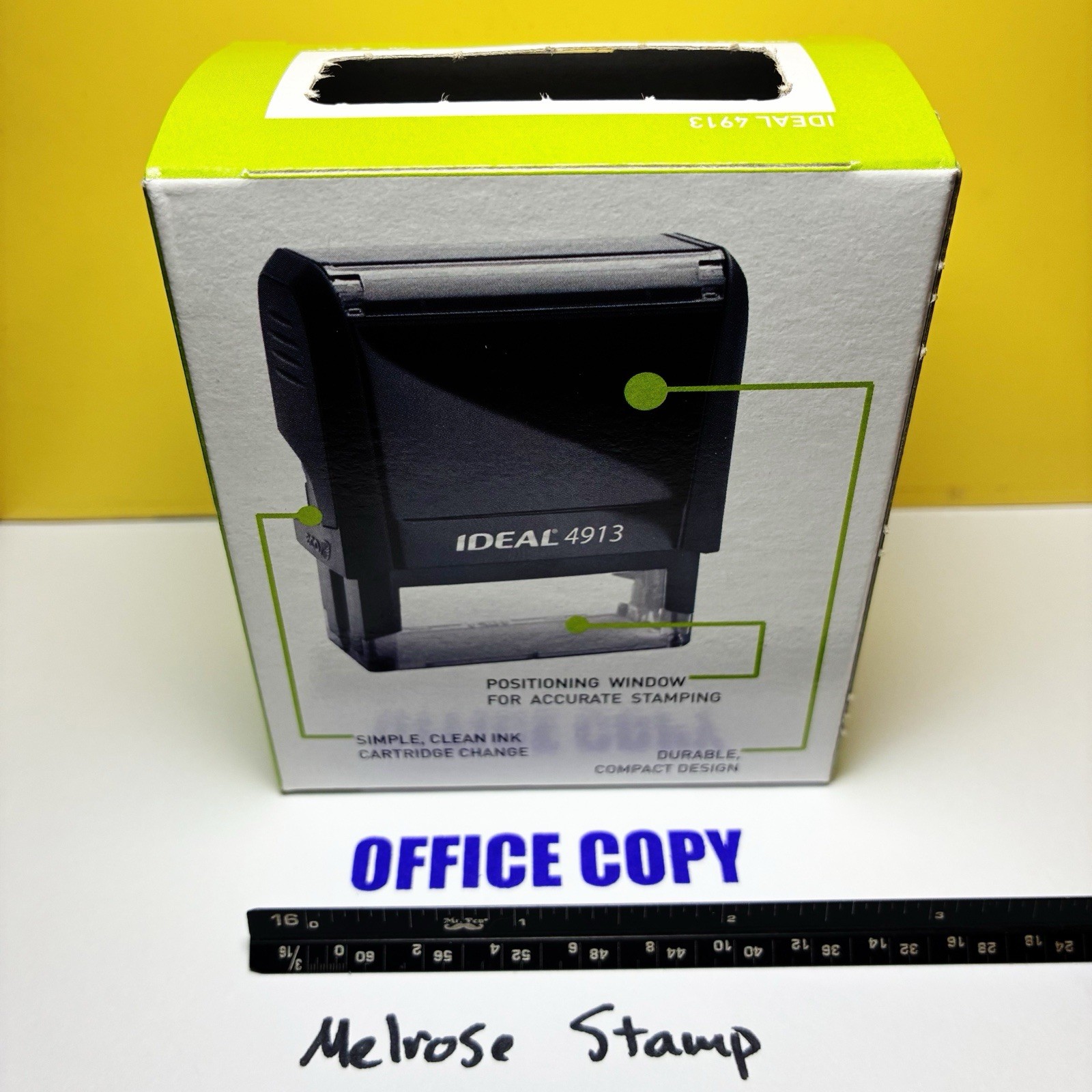 Office Copy Rubber Stamp Purple Ink Self Inking Ideal 4913