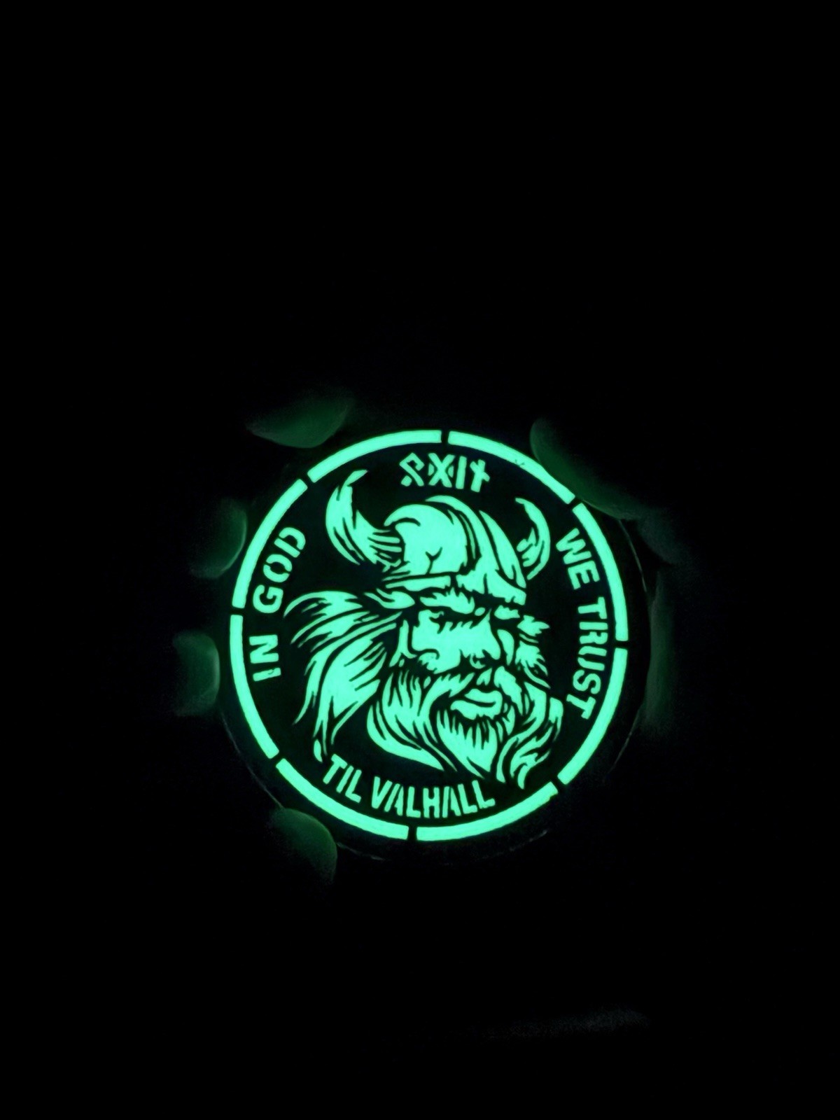 Viking In God We Trust Odin Til Valhall IR InfraredTactical Hook Loop Patch Glow