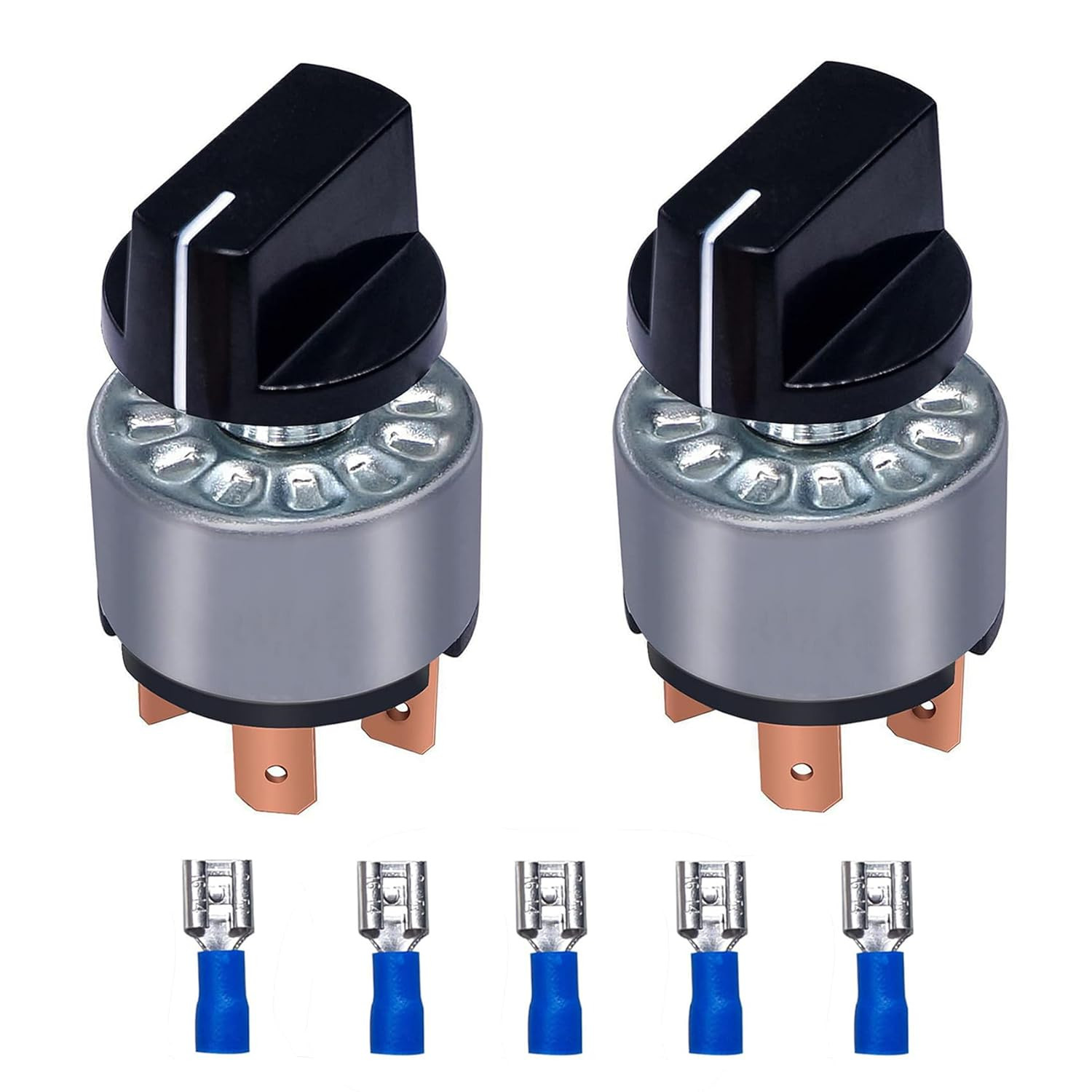 2 Packs Rotary Switch 4 Position 3 Speed Fan Switch, 12A / 250V Metal Fan Heater