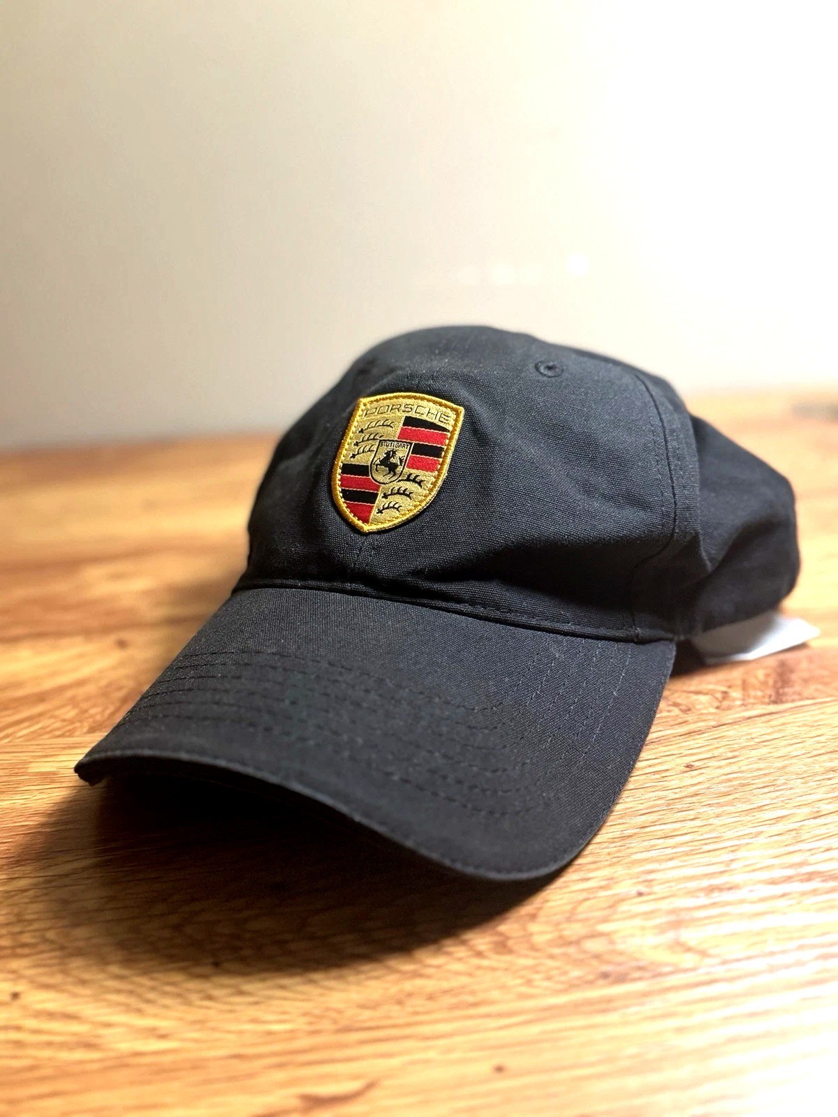 Porsche Baseball Cap Mens Black Adjustable Strap Hat WAP0800050C Logo