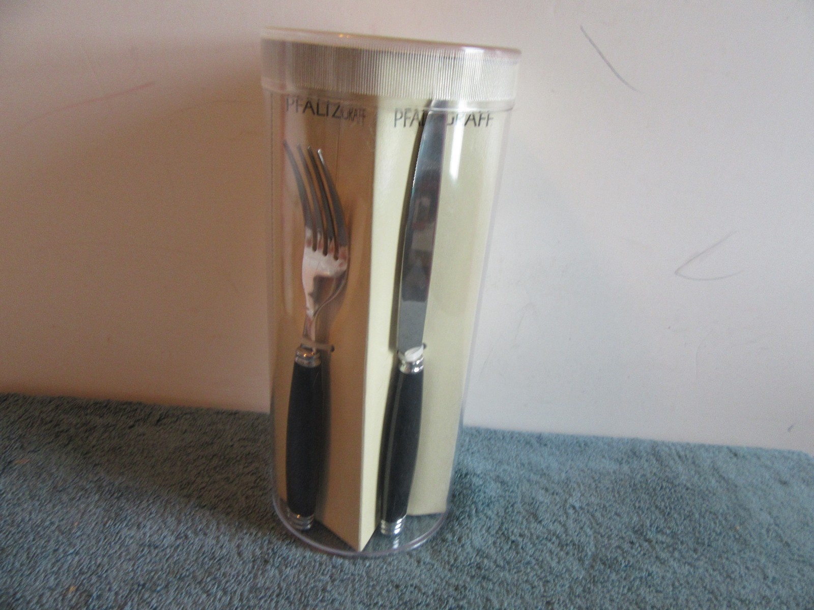 Pfaltzgraff 20 piece set tabletones Black fork knife spoon NEW table flatware