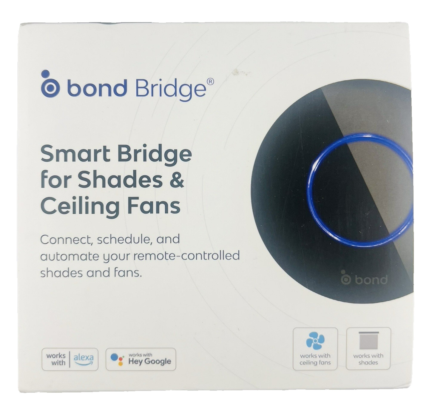 BOND WiFi Smart Remote Ceiling Fan Fireplace Motorized Shades Alexa Google Home