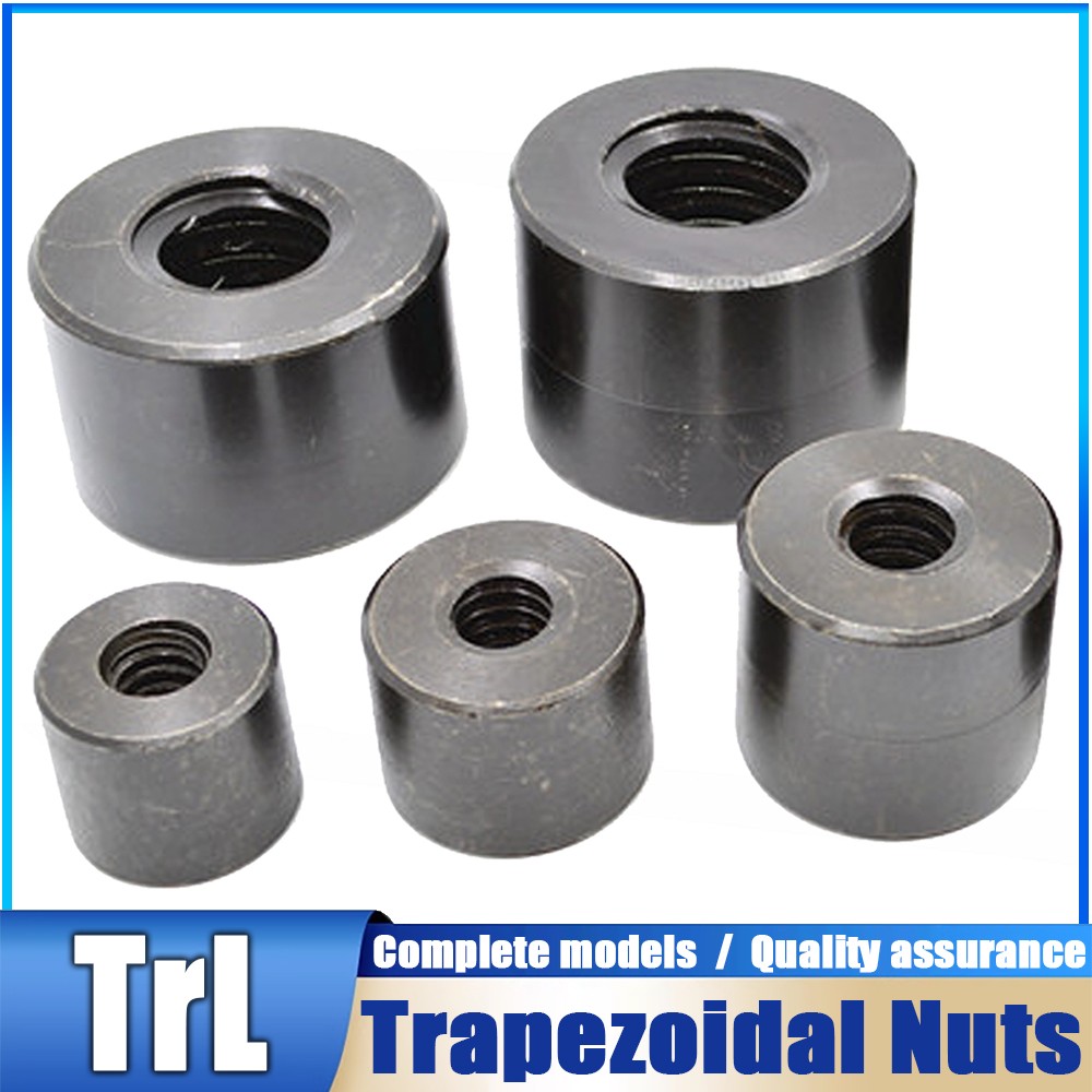 Trapezoidal Nut Left-Hand Thread 45# Steel Cylindrical Nuts TrL 12 14 16 18 ~ 32