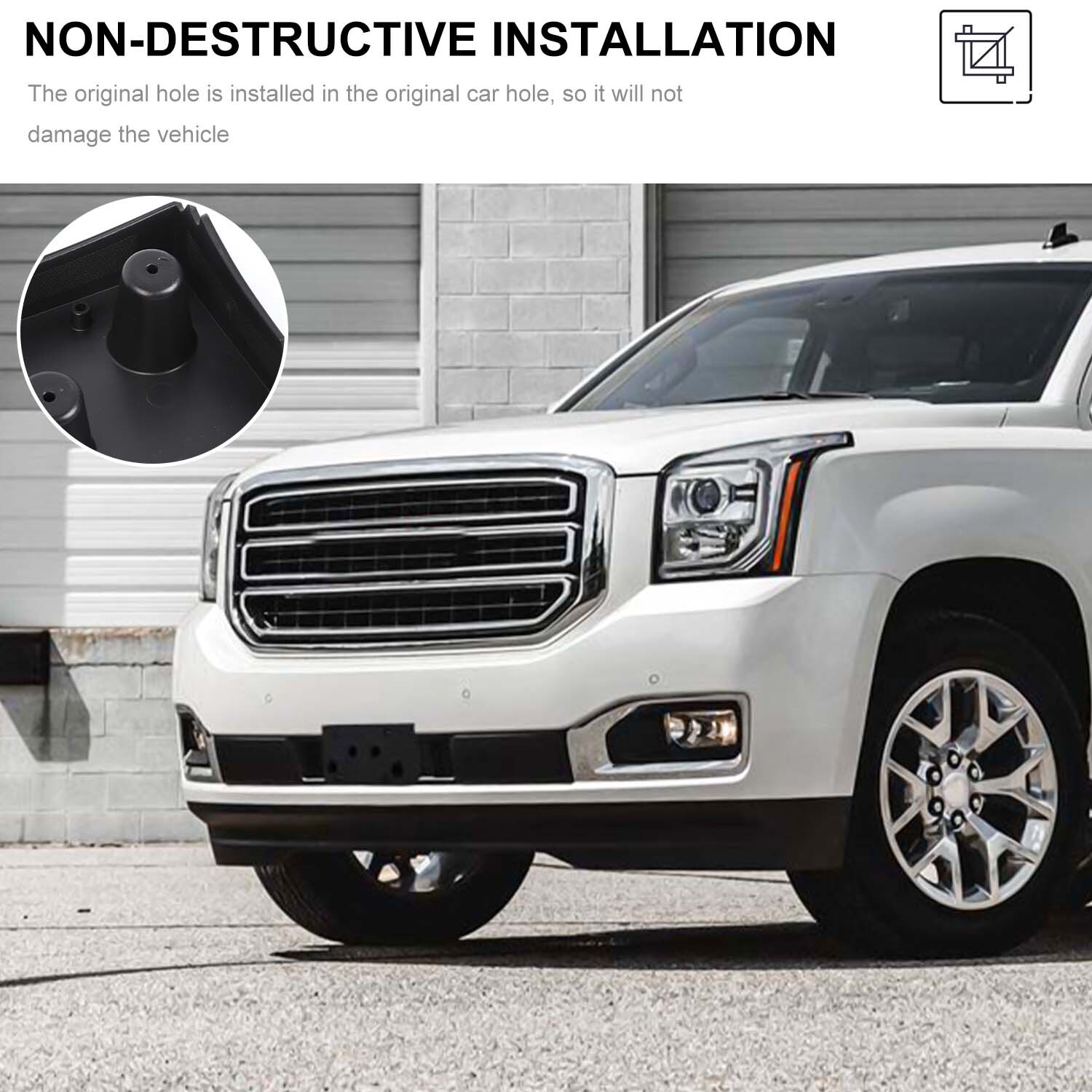 Black Front License Plate Frame Bracket Holder Accessories For 2015-20 GMC Yukon