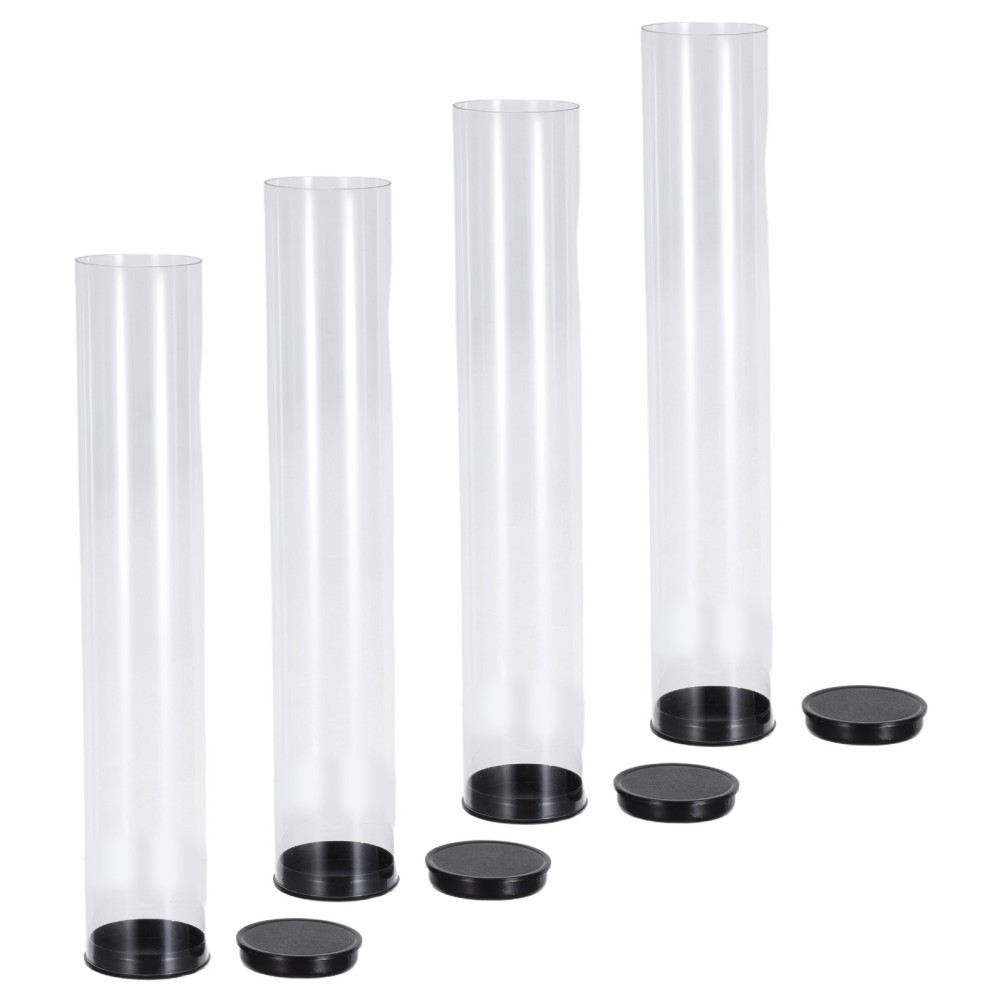 4Pcs Reusable Transparent Golf Ball Storage Tubes with Lid Clear Organizer Box