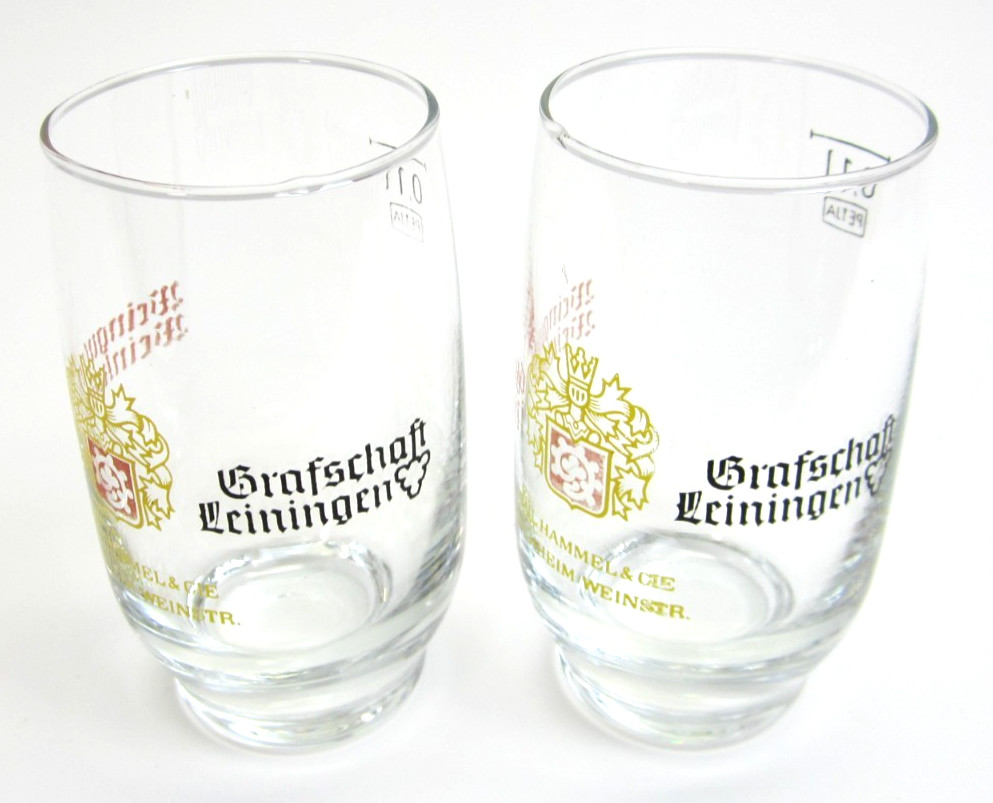Set of 2 German Octoberfest Shot Glasses Emil Hammel Graftshaft Leiningen