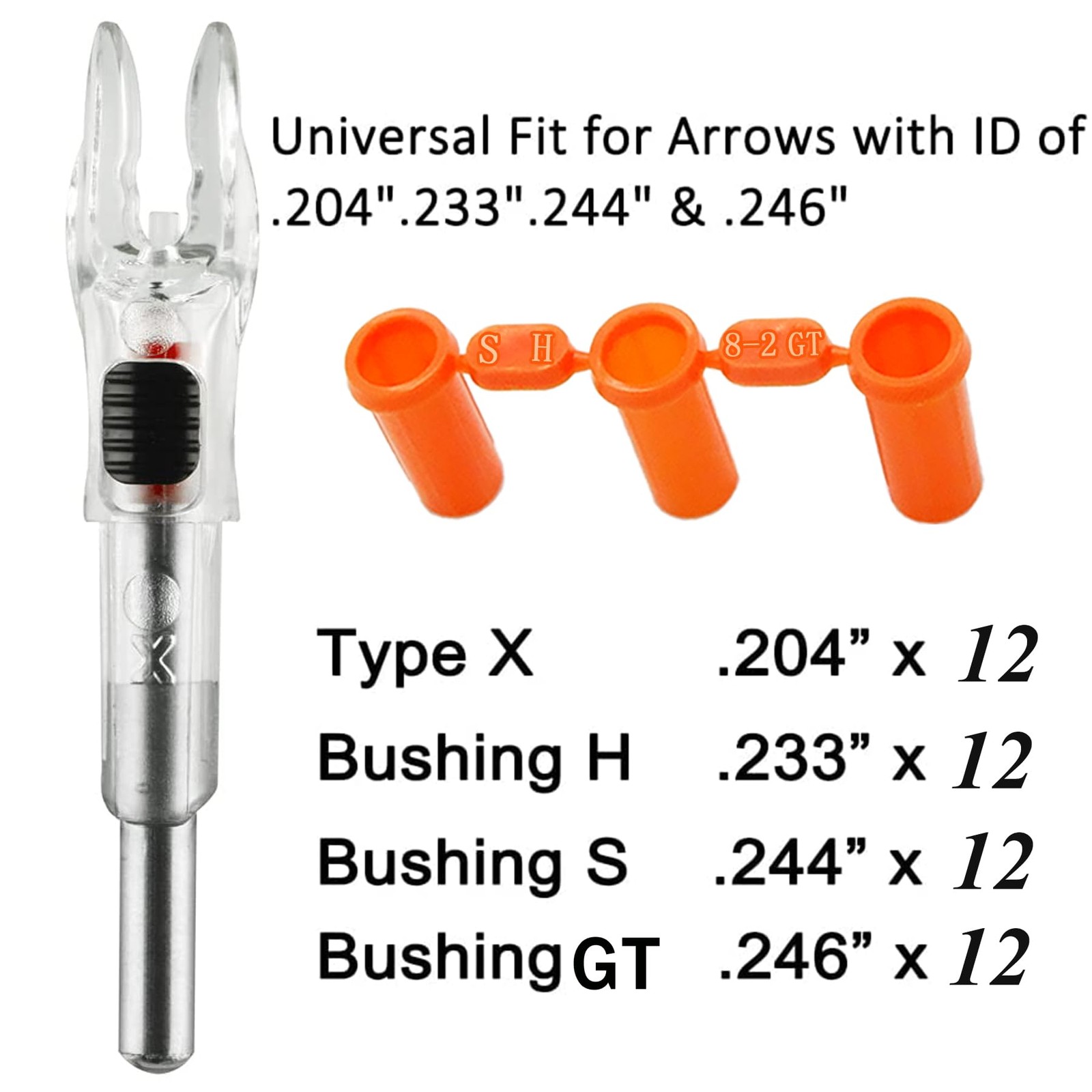 KEAUP 12 Pack X Lighted Nocks Universal Fit for Arrows with ID .204/.233/.244...
