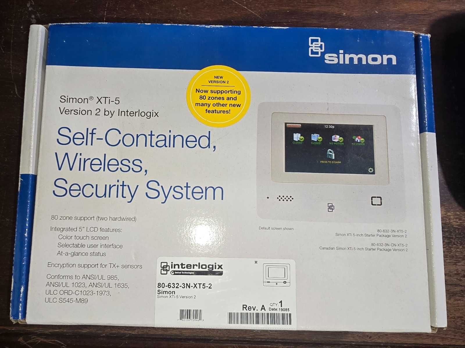 Interlogix Simon 80-632-3N-XT5-2 Wireless XTi-5 Security System Factory Sealed