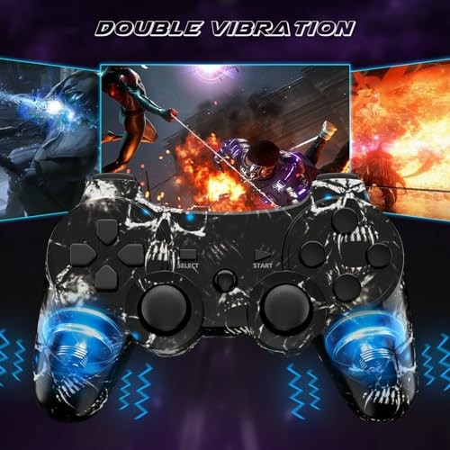 Controller for PS3 2 Pack Wireless Controller for Playstaion 3 Skull + Galaxy