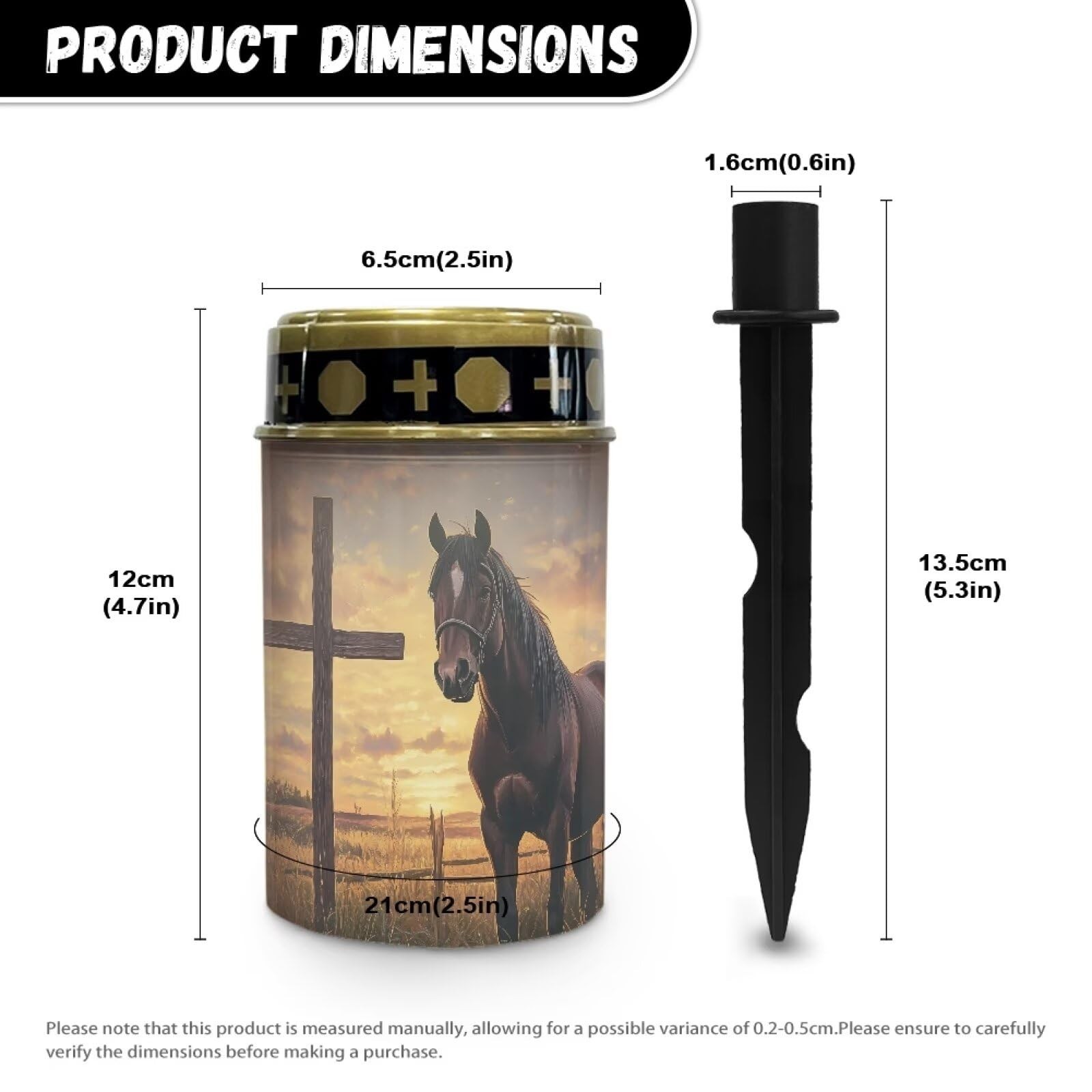 Cross Horse Solar Stake Lights Multipurpose Solar Pathway Lights Cemetery Dec...