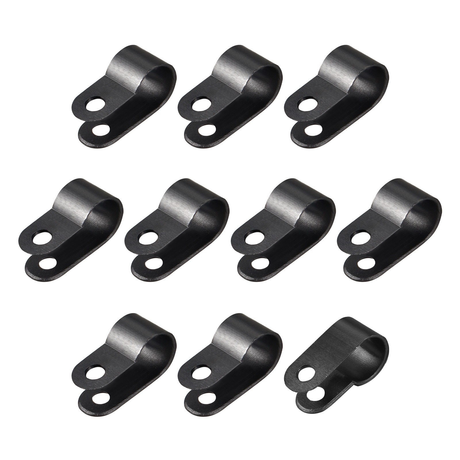 100Pcs R-type Cable Clips Wire Management Clamp Nylon 0.41 inch Black