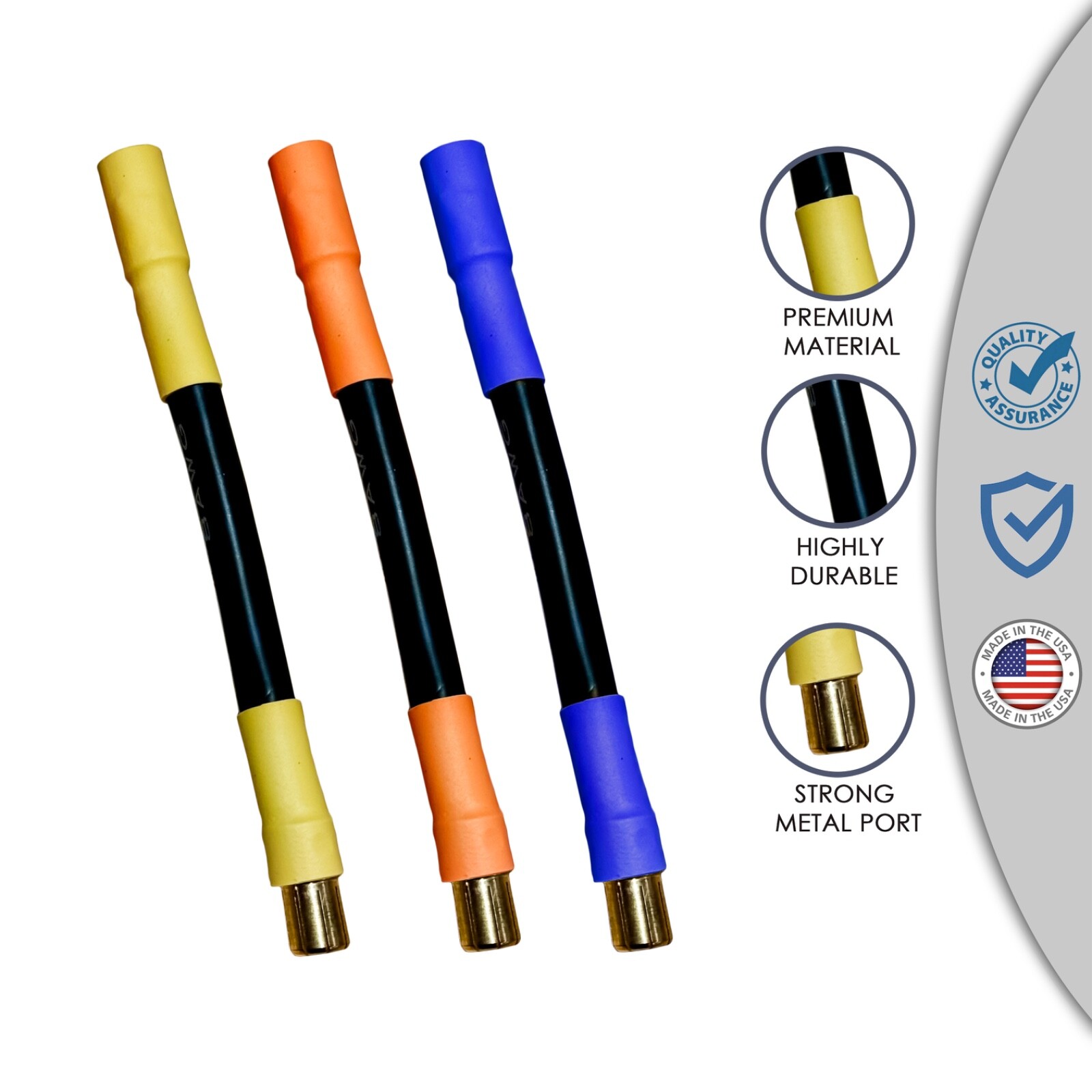 6.5MM Male To 6.5MM Female 3Inch ESC Extension Adapters 8AWG SPEED RUN Wires