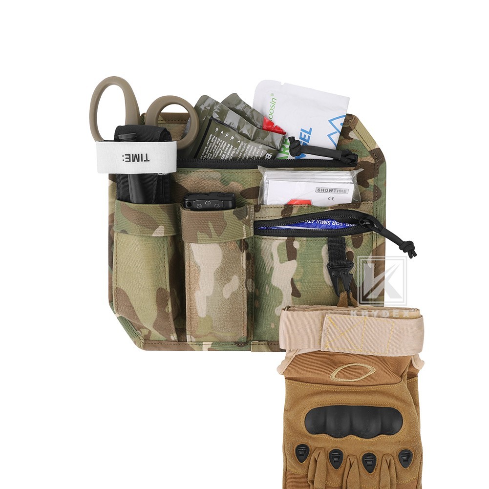 KRYDEX Tactical Organizer Panel Hook Backed Admin EDC Holder Lightweight MC Camo