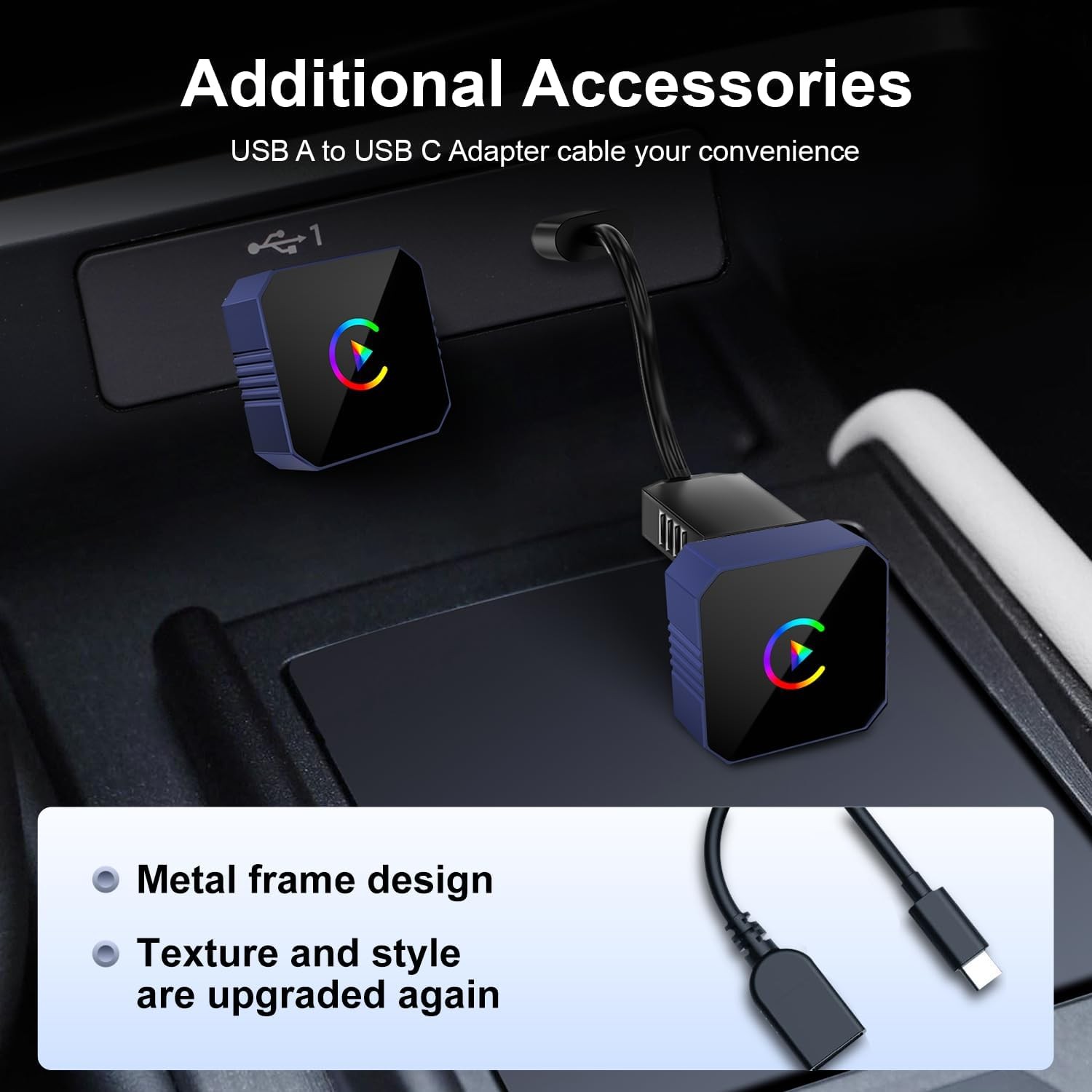 Wireless CarPlay Adapter for Apple iPhone ＆ Android Auto with After 2016 Cars