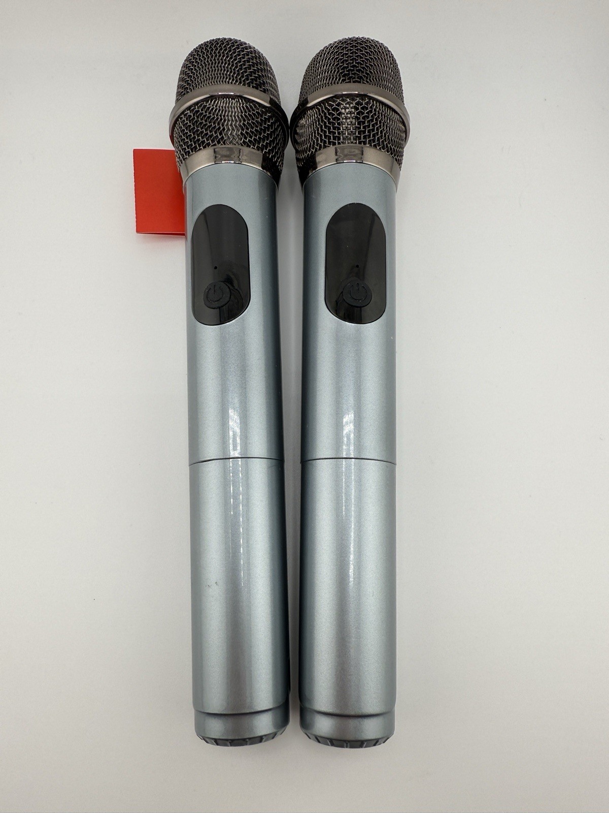 (2 pack) UHF D12 Karaoke Microphone/dual Channel Reciever, Gray/Dark Gray Metal