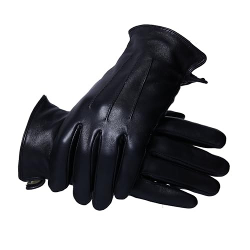 Men's Soft Sheepskin Leather Gloves with Touchscreen XX-Large Black