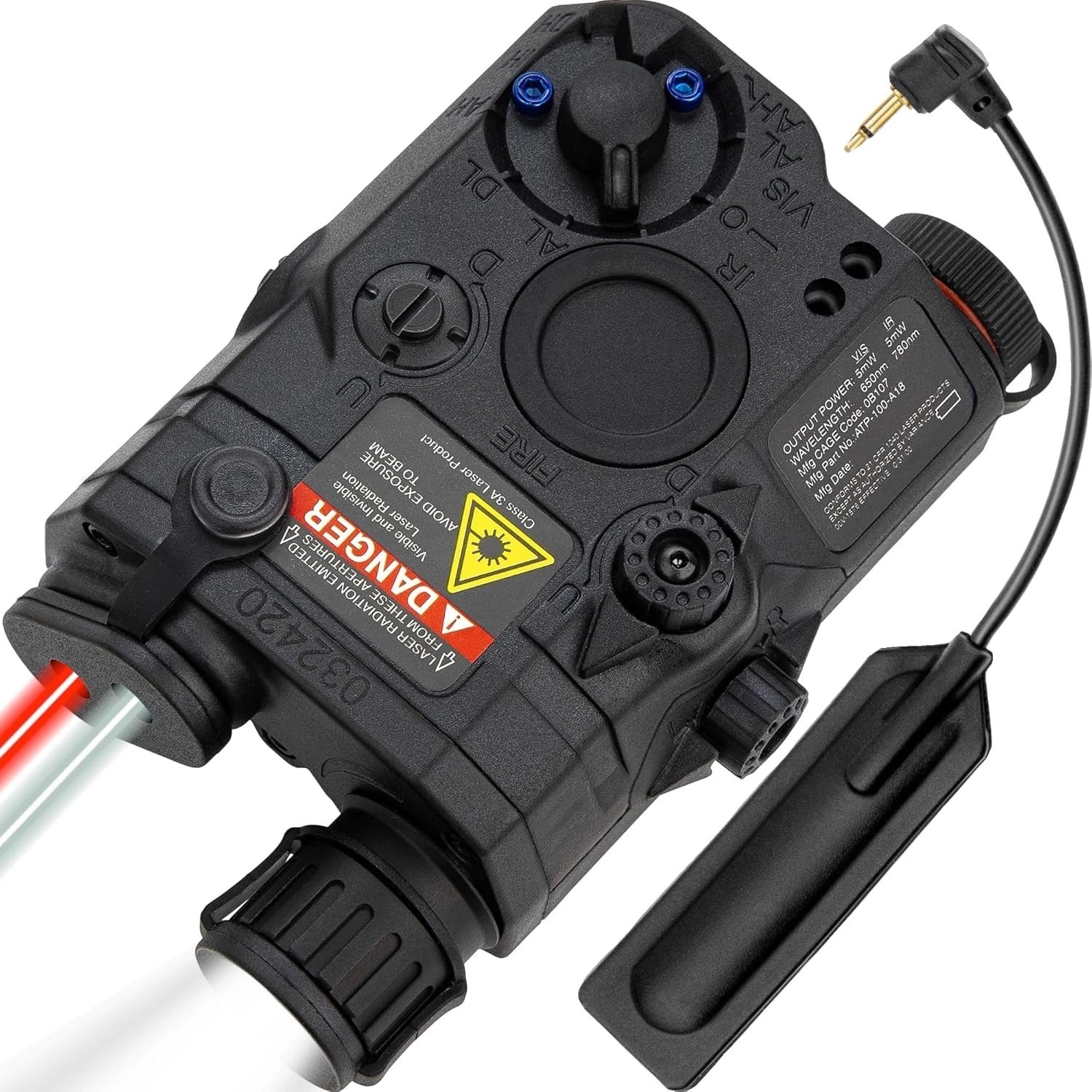 Airsoft PEQ-15 Laser and Light Combo | Visible Red Laser + Invisible IR Laser +