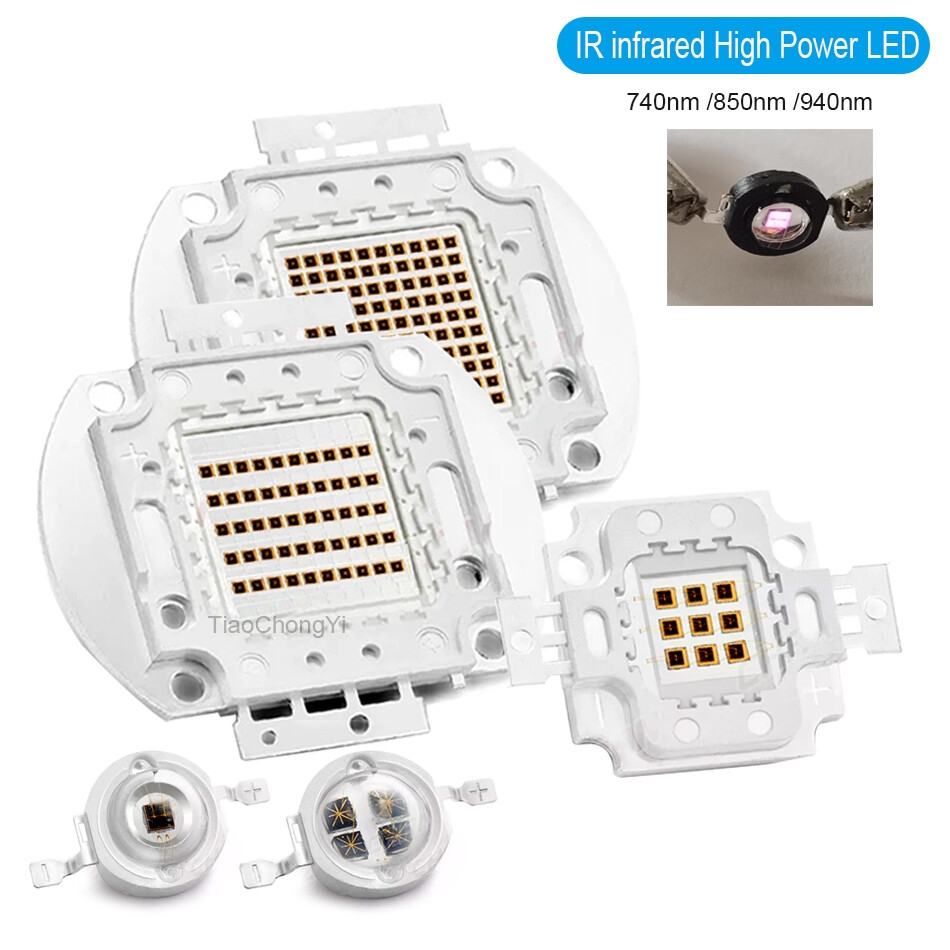740nm 850nm 940nm High Power Smd Ir Led Chip 3W 5W 10W 20W 30W 50W 100W COB Bead
