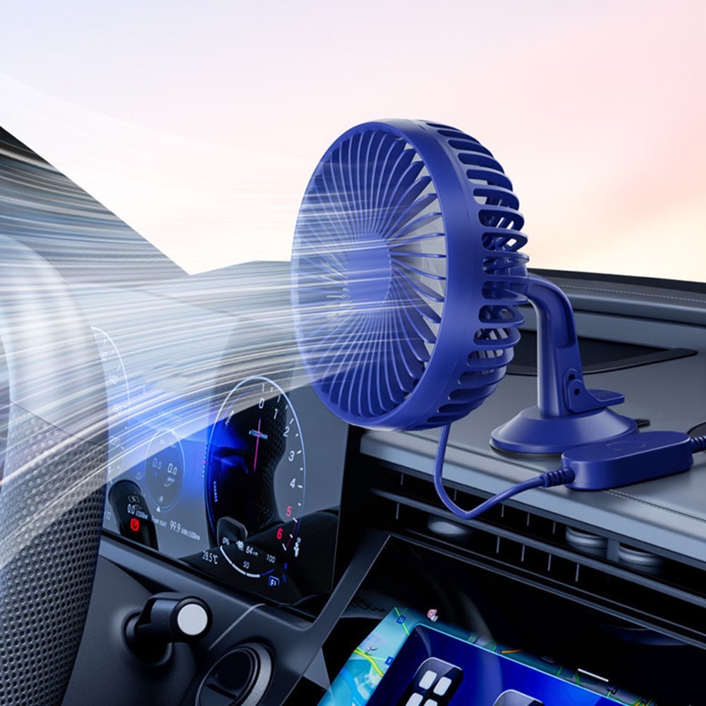 Efficient Car Fan for 12V 24V Systems with Adjustable Speeds and Rotation