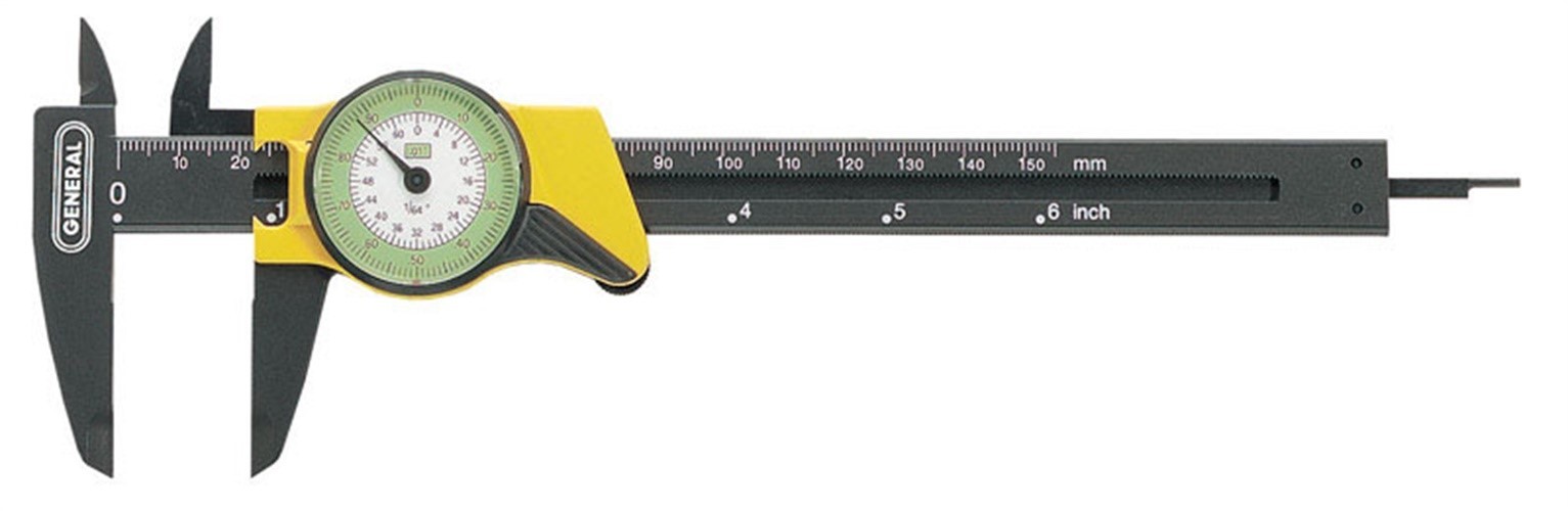 General Tools 142 Fiberglass Reinforced Plastic Standard Dial Caliper 6 in.