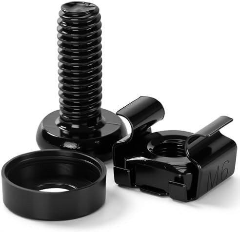 50 Pack M6 x 16mm Rack Mount Cage Nuts, Screws & Washers for Server Cabinet, Net