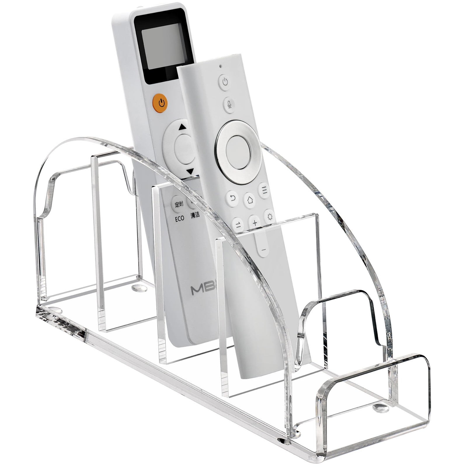 Acrylic 5 Compartments Remote Control Holder, Multi-functional Bedside Couch ...