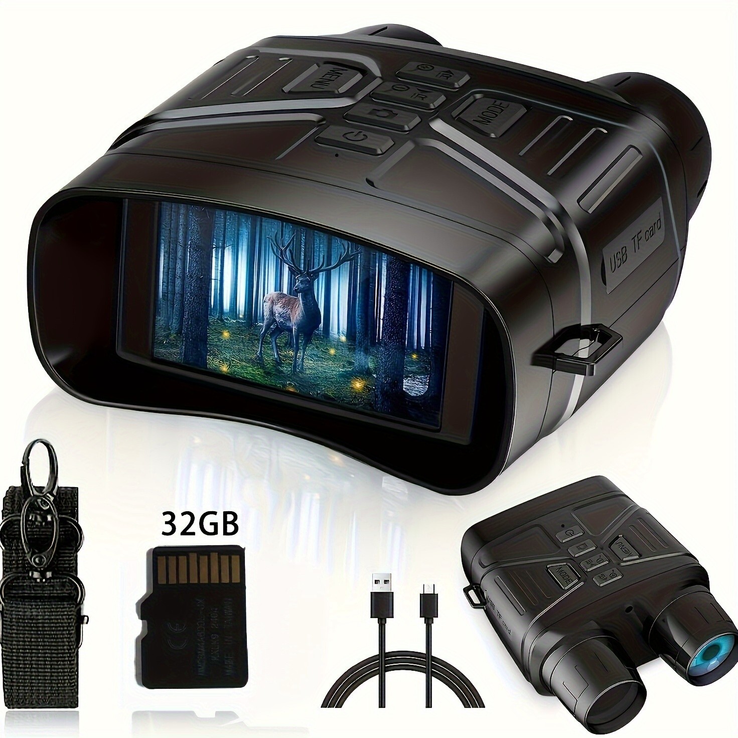 Night vision goggles infrared digital binoculars for total darkness surveillance