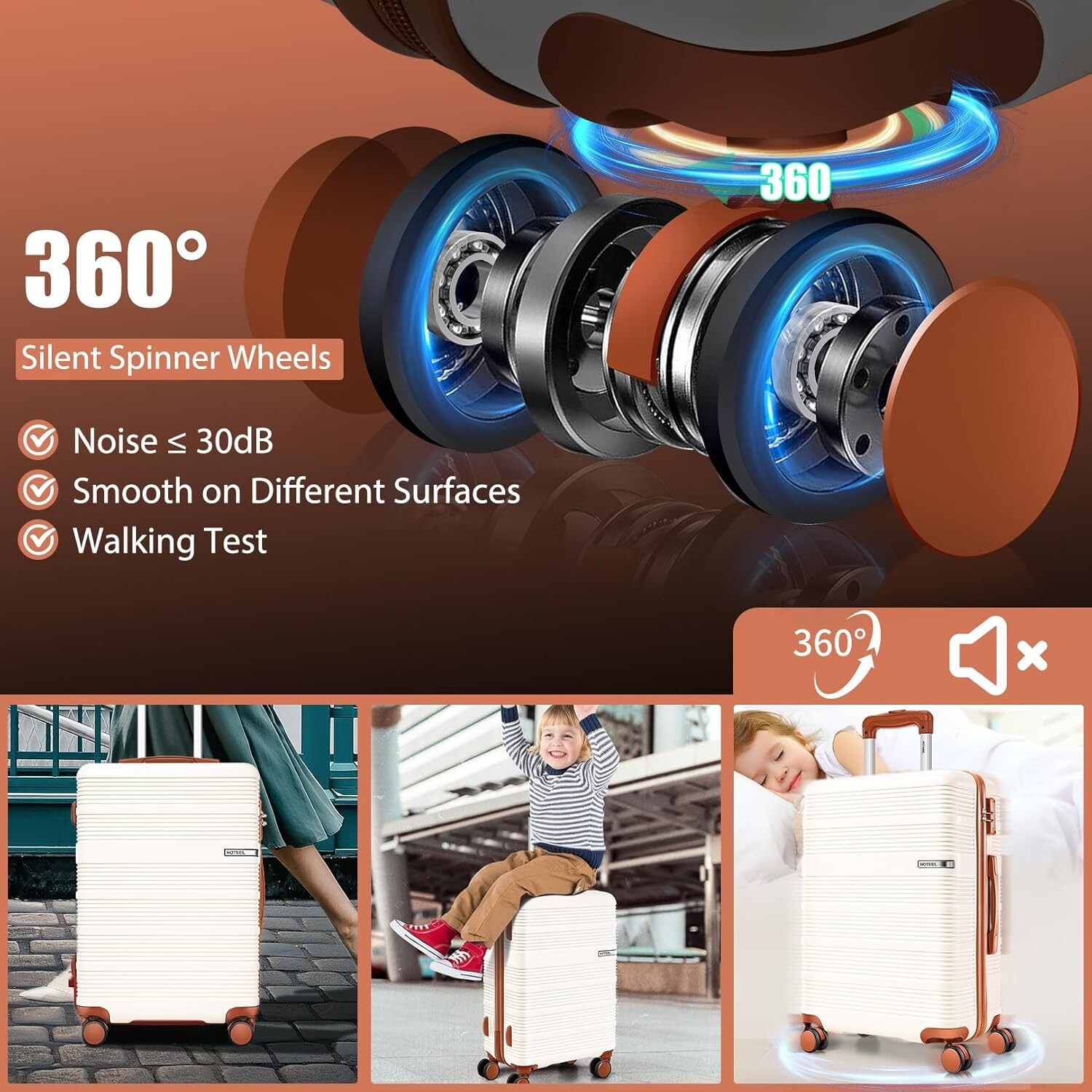 Luggage Sets 3 Piece, Suitcases with Wheels, Hardshell Suitcase Set, PC+ABS NEW\