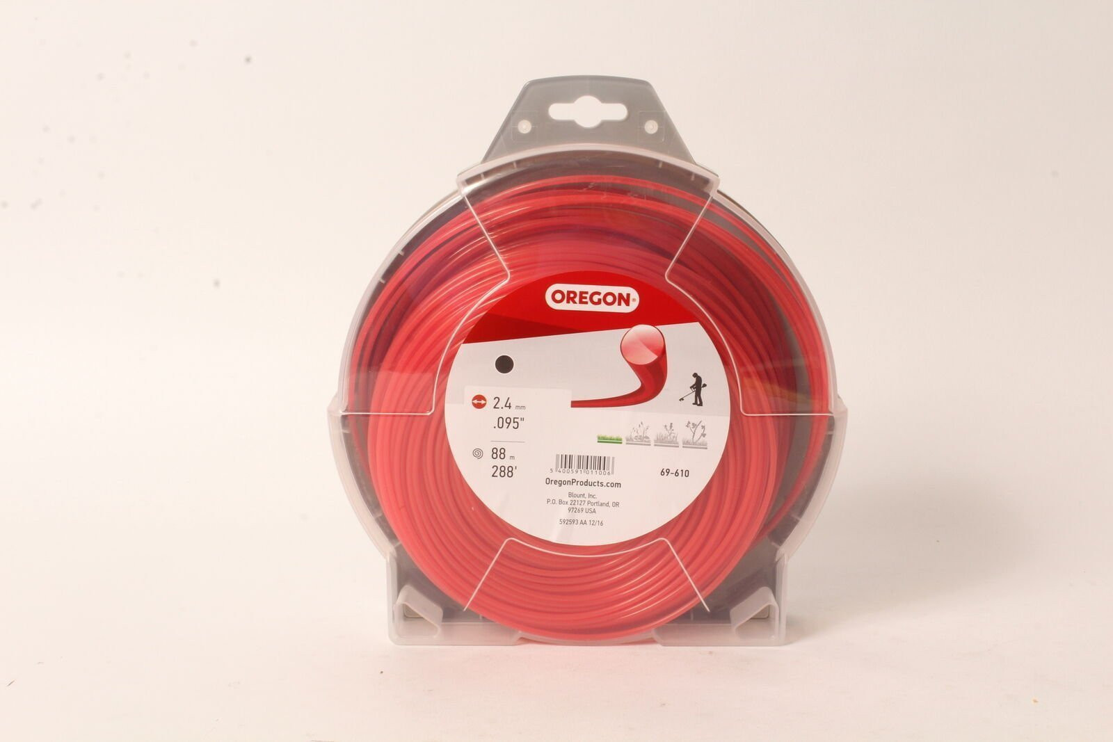 Oregon 69-610 Round Red String Trimmer Line .095 1 Lb Donut 288'