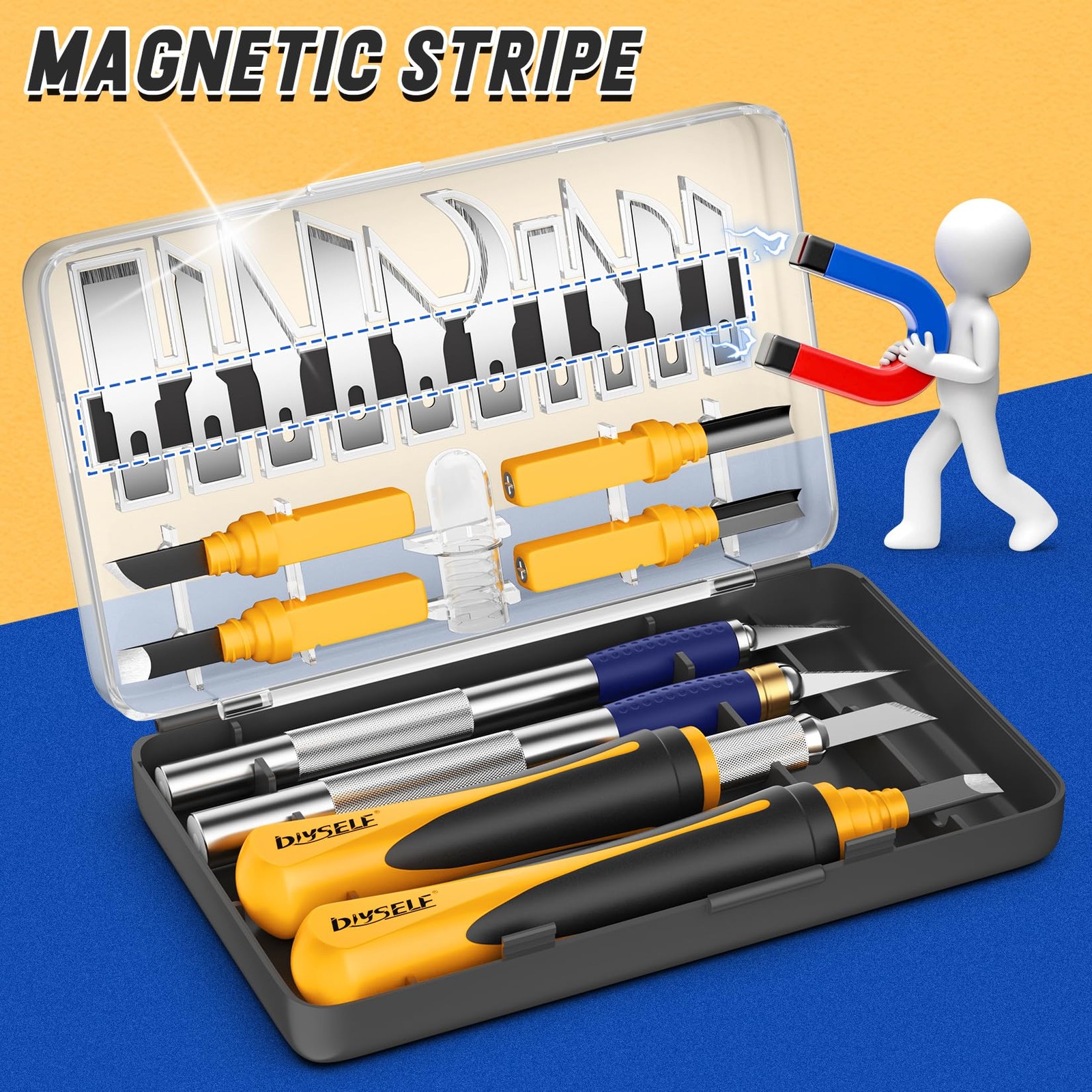 DIYSELF Exacto Knife, 22 Pack Knife Set with 22-Pack, Yellow (22 Pack)