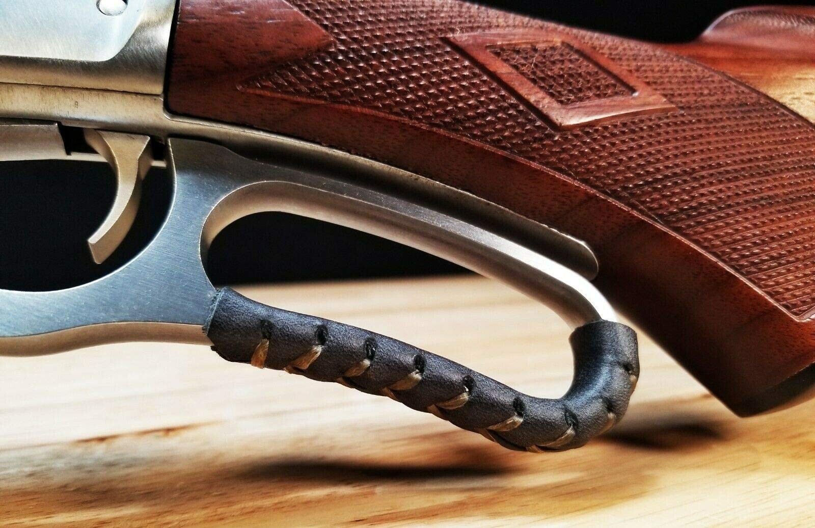 D4 Guns Handcrafted Leather Lever Wrap small, medium, Large, Black/Dark Brown