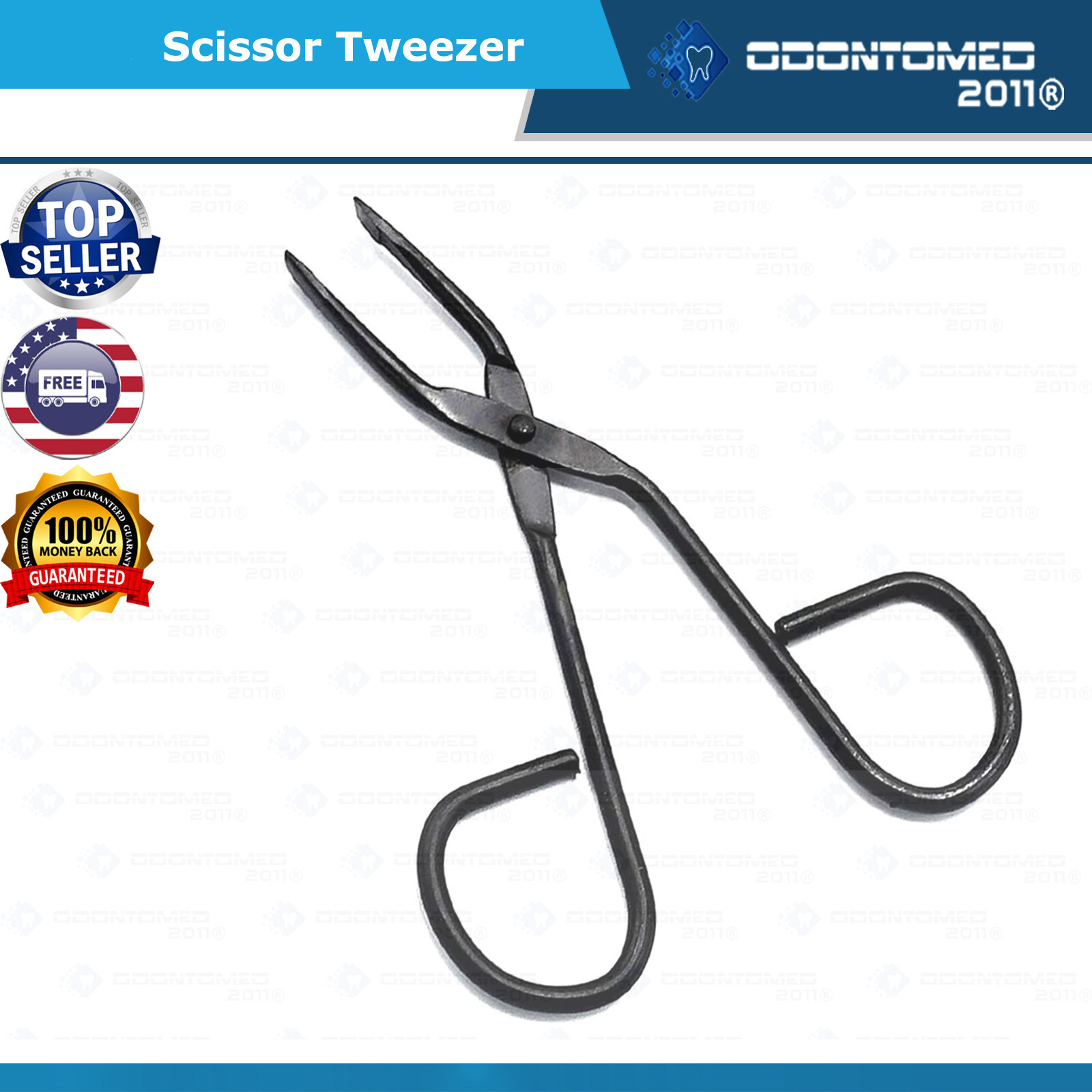 2 Pcs Sharp Scissors slanted Tip Eyebrow Tweezers Clamp Clipper Stainless ODM