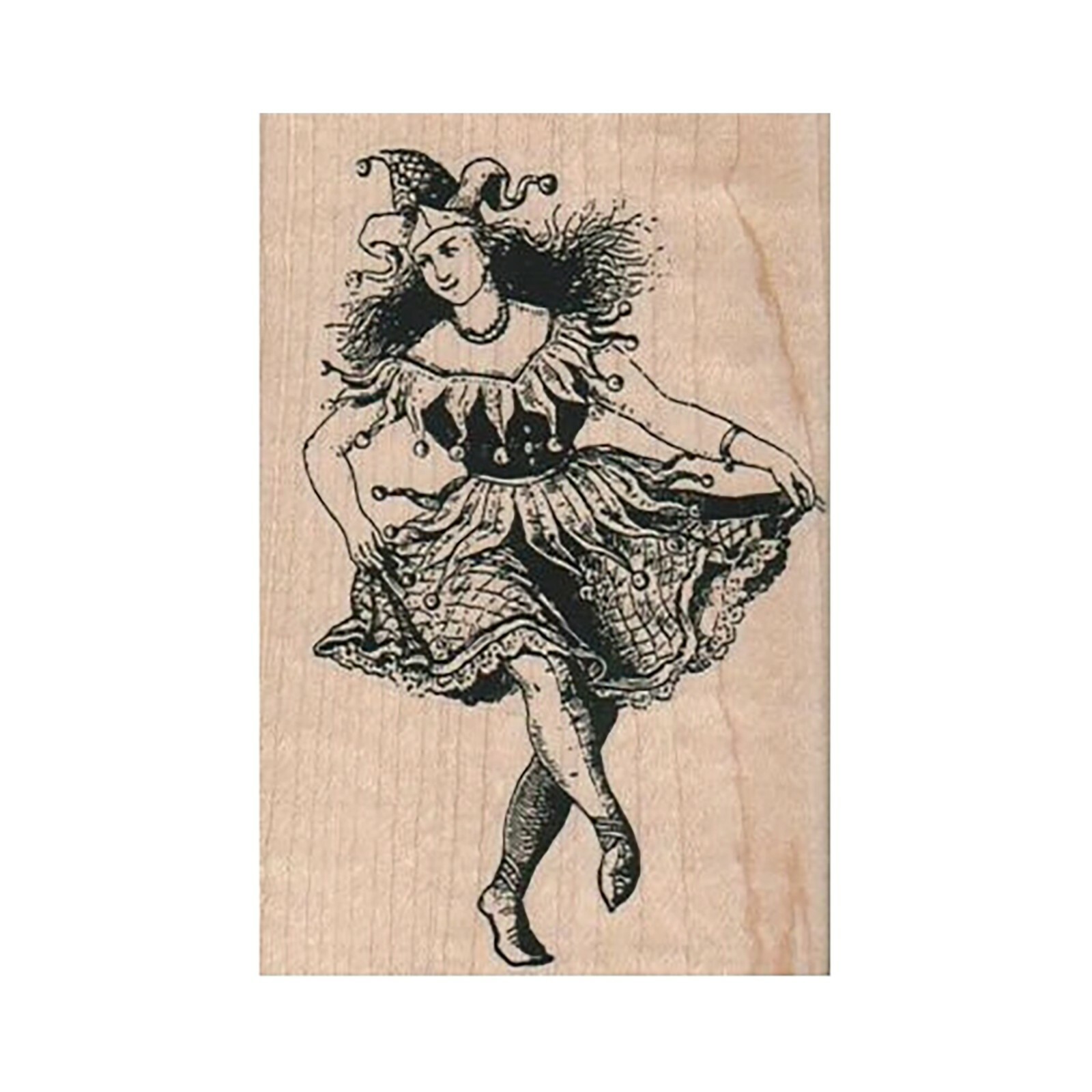 Mounted Rubber Stamp, Jester Stamp, Court Jester Stamp, Clown, Joker Stamp