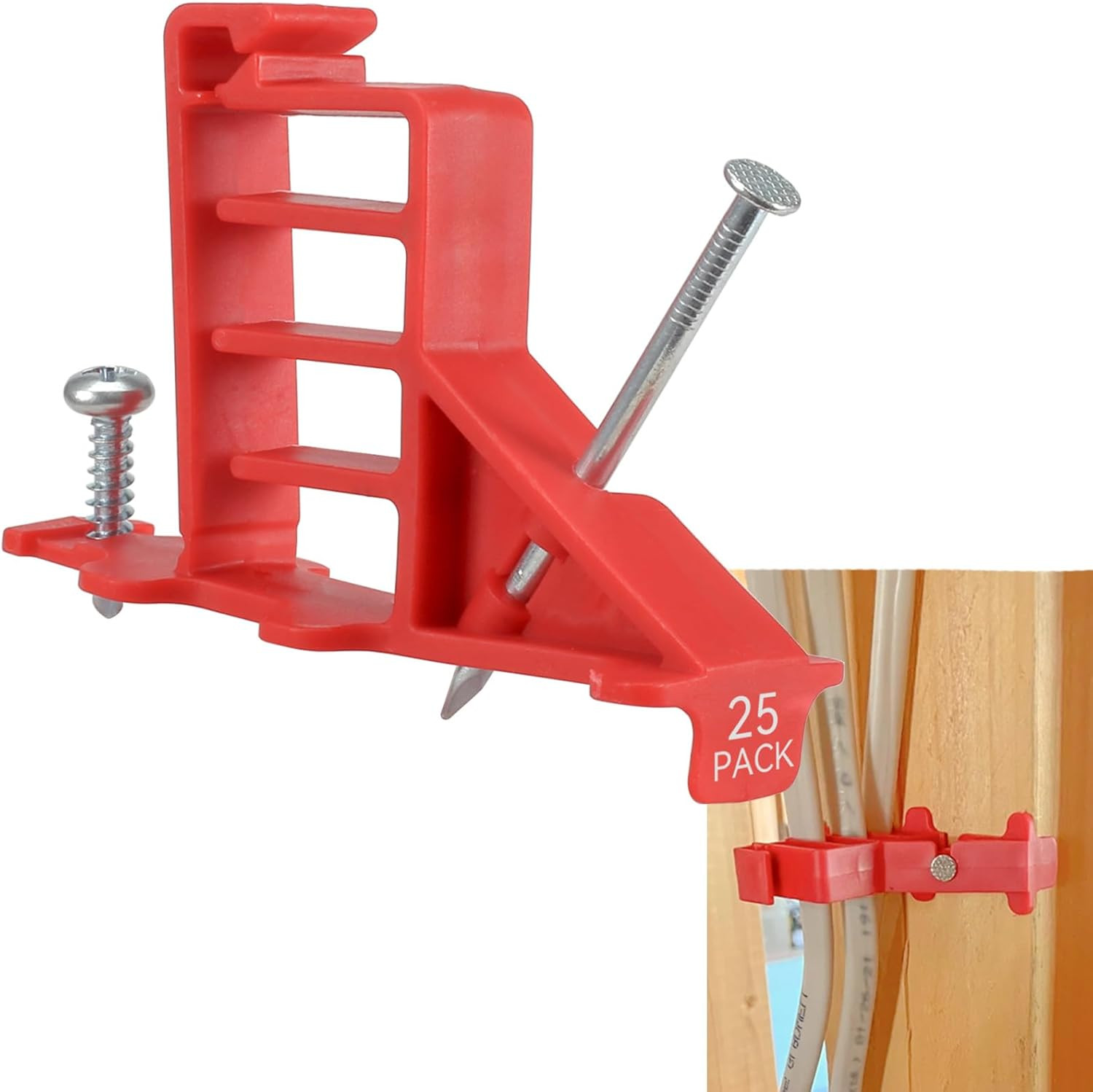Multi Cable Staples for Romex Clips, Plastic Electrical Wire Stackers, Secures R