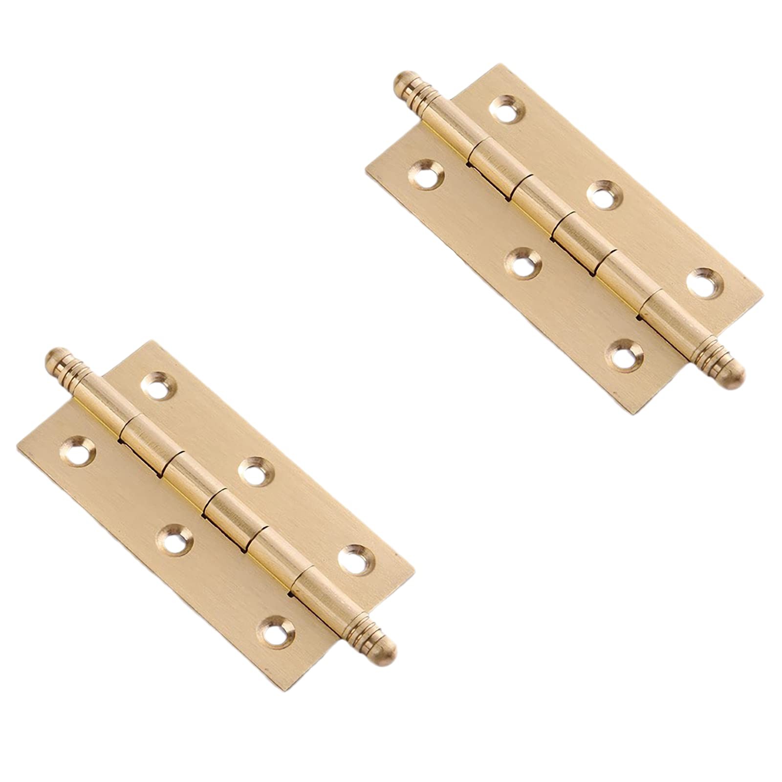2 Pack Door Hinge Decorative Solid Brass Cabinet Cupboard Butt Hinges 2.5