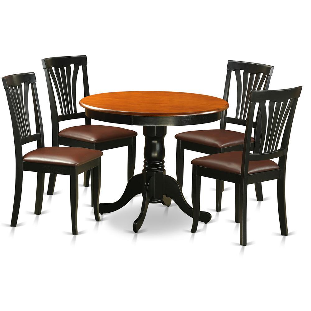 5 Pc Kitchen nook setin Black and Cherry