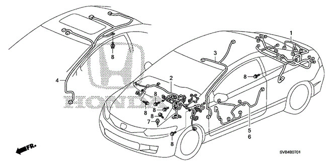 Genuine Honda Wire Harness Instrument 32117-SVB-A04